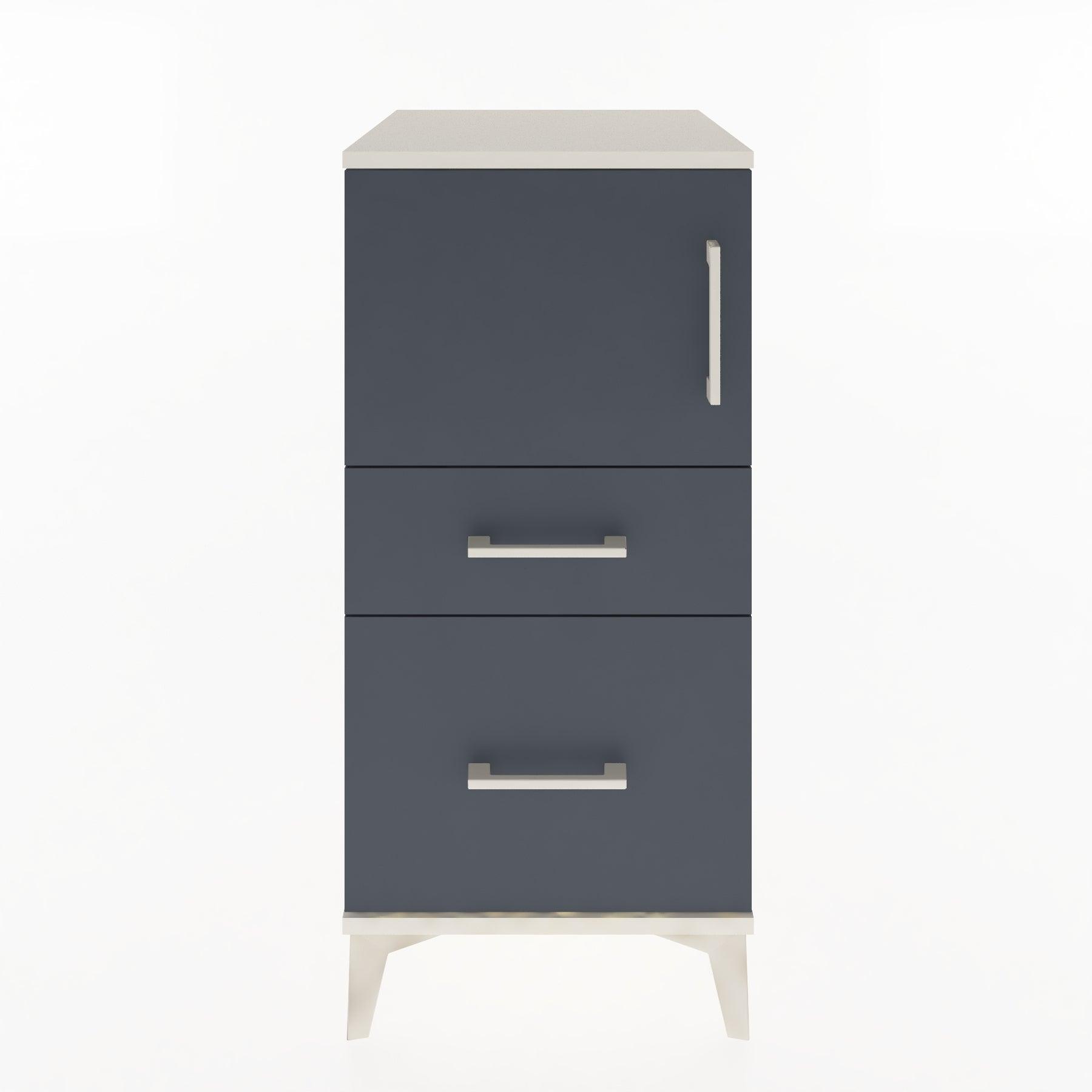 Woodntry Modular Nightstand Moonstone 44x44x84 cm with Cover and Drawer KC45-1