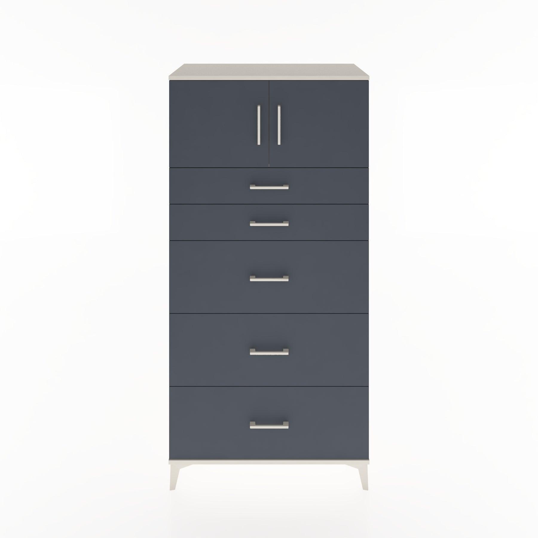 Woodntry Modular Cabinet Moonstone 88x44x170 cm with Doors and Drawers KC22-1