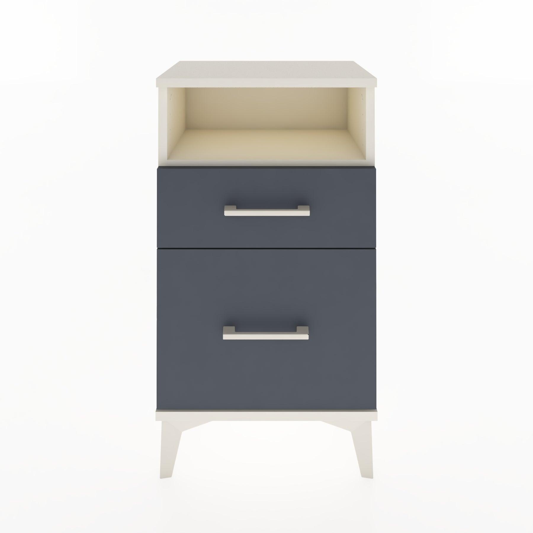 Woodntry Modüler Komodin 2 Çekmece ve Raflı V3 44x30x68 cm Aytaşı - Woodntry