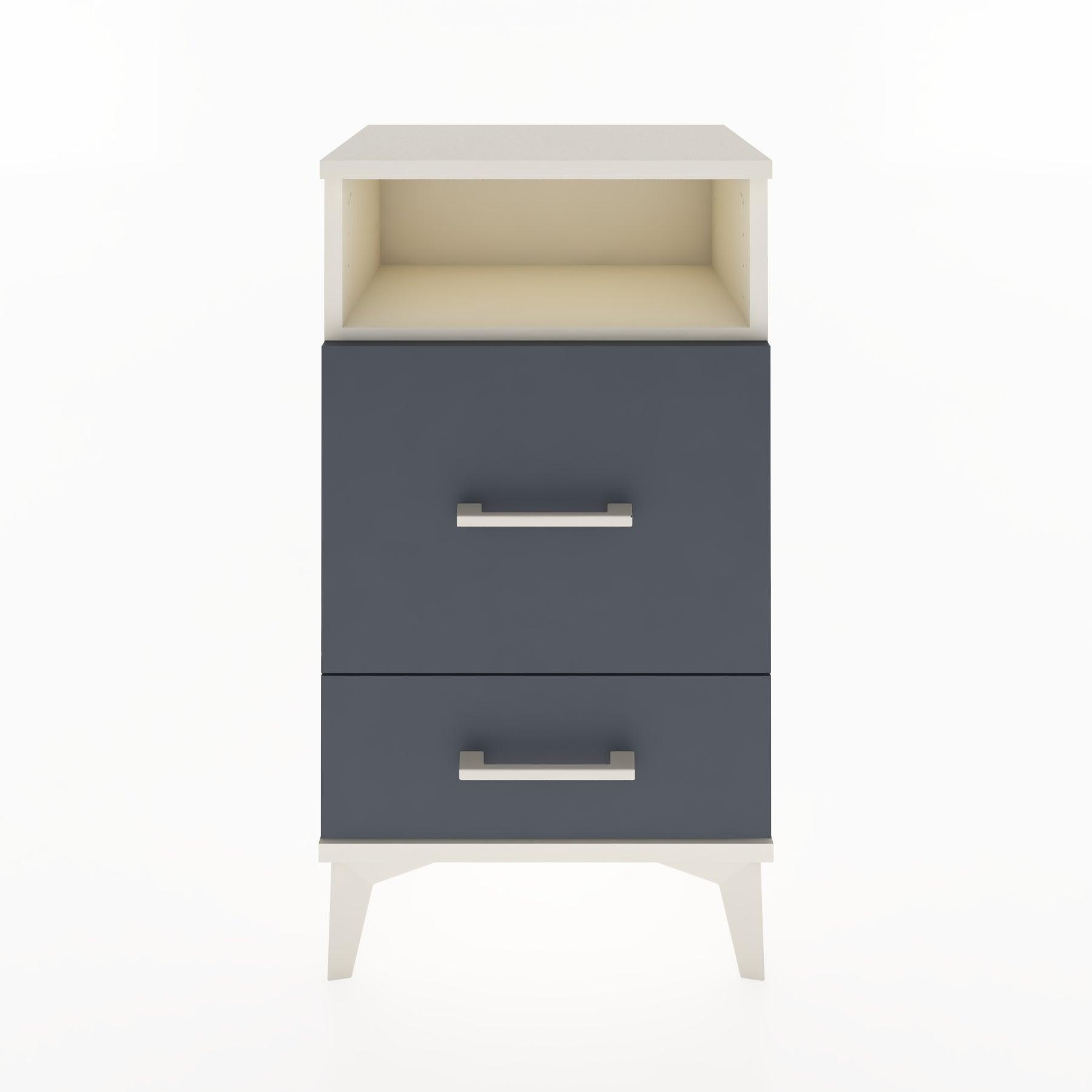 Woodntry Modüler Komodin 2 Çekmece ve Raflı V4 44x30x68 cm Aytaşı - Woodntry