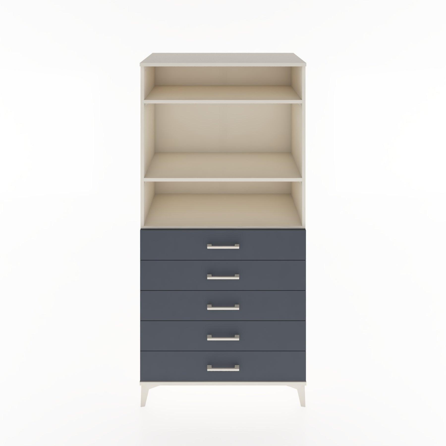 Woodntry Modular Cabinet Moonstone 88x44x170 cm with Drawers and Shelves CR35-1