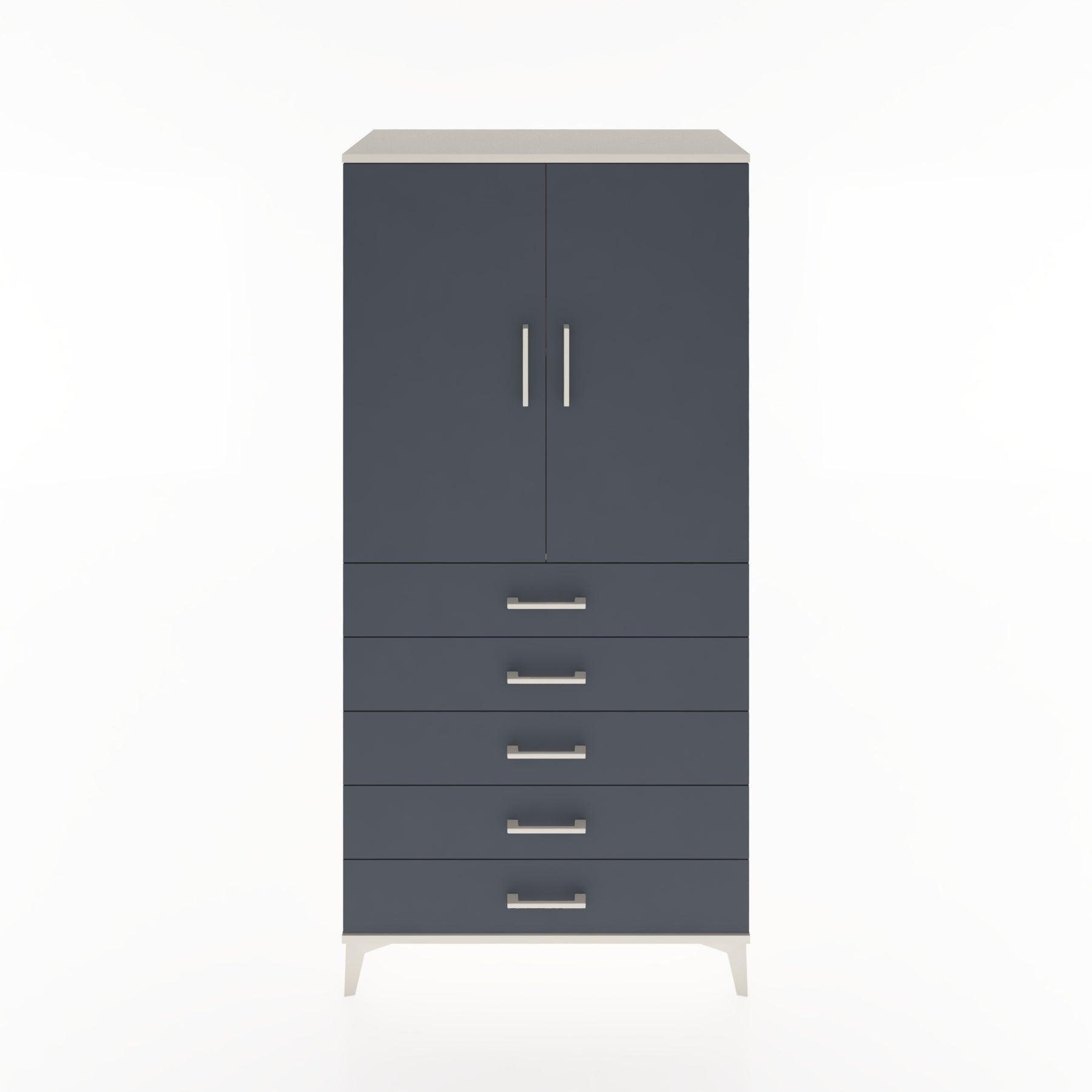 Woodntry Modular Cabinet Moonstone 88x44x170 cm with Doors and Drawers KC4-1