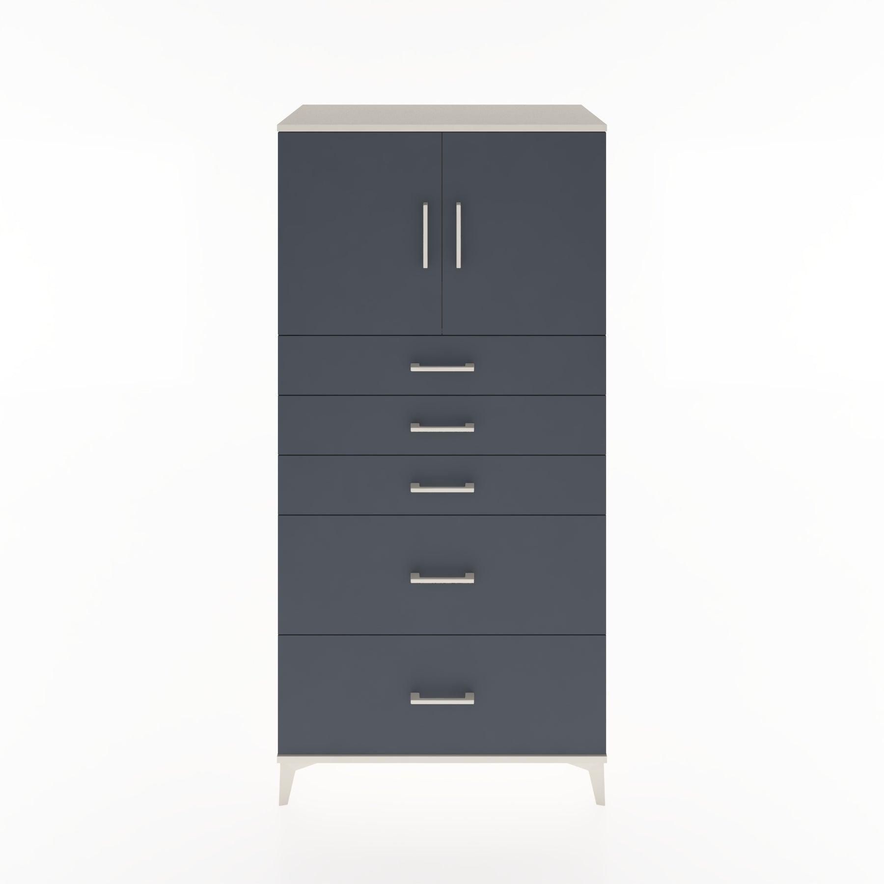 Woodntry Modular Cabinet Moonstone 88x44x170 cm with Doors and Drawers KC18-1