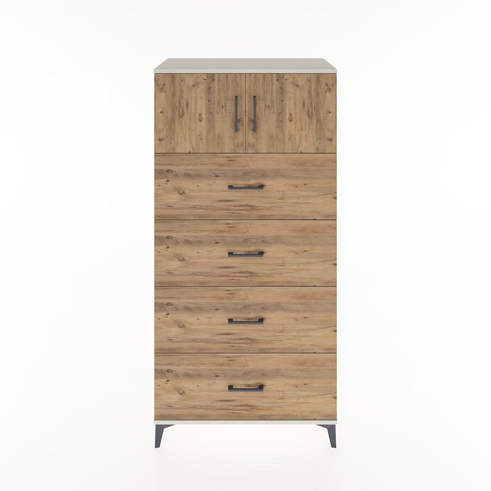 Woodntry Modular Cabinet Moonstone 88x44x170 cm with Doors and Drawers KC25-1