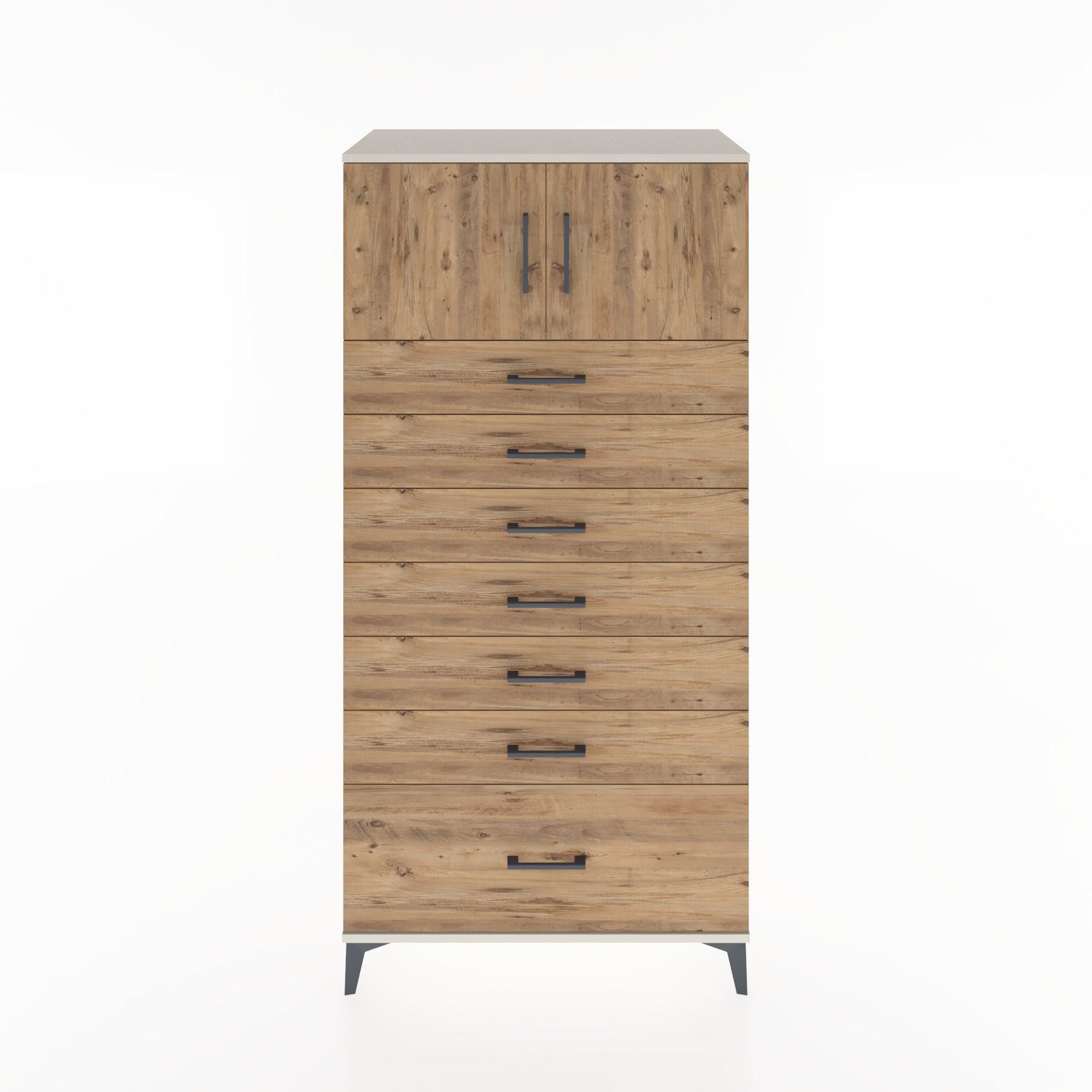 Woodntry Modular Cabinet Moonstone 88x44x170 cm with Doors and Drawers KC10-1