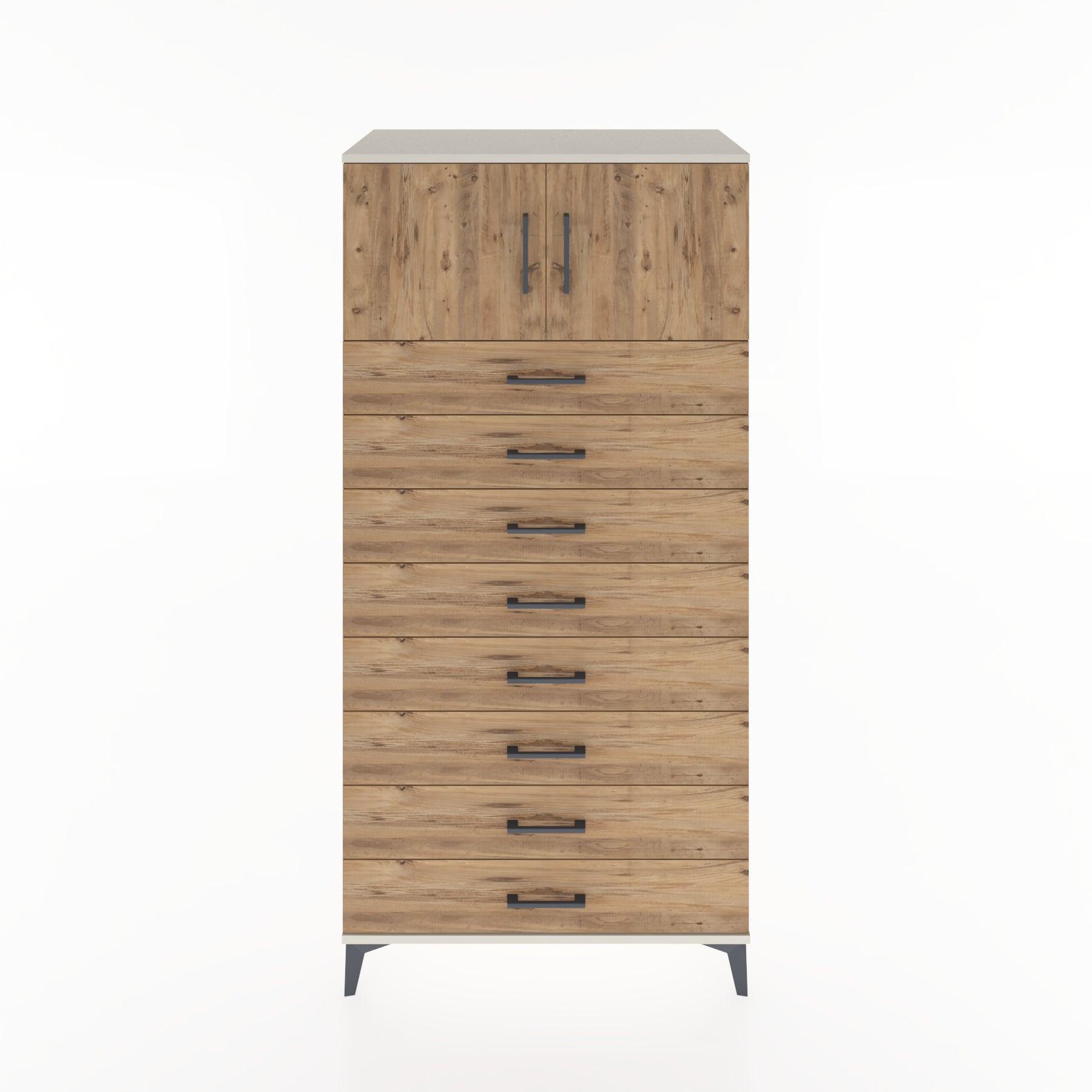 Woodntry Modular Cabinet Moonstone 88x44x170 cm with Doors and Drawers KC1-1