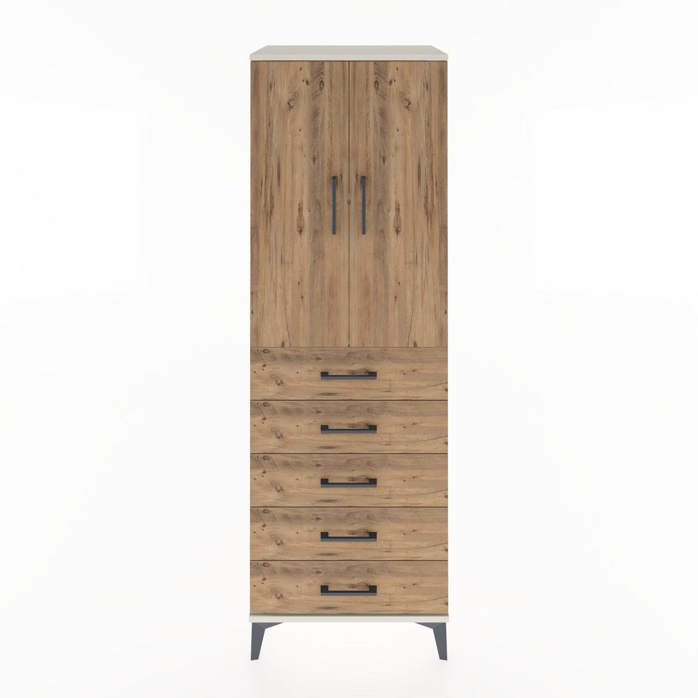 Woodntry Modular Cabinet Moonstone 60x44x170 cm with Doors and Drawers KC4-1