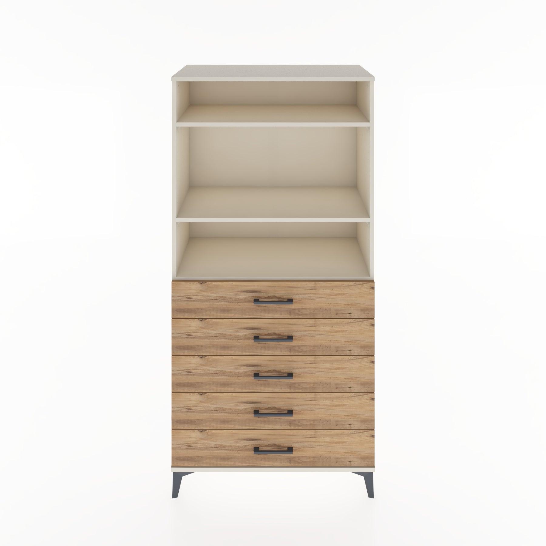 Woodntry Modular Cabinet Moonstone 88x44x170 cm with Drawers and Shelves CR35-1