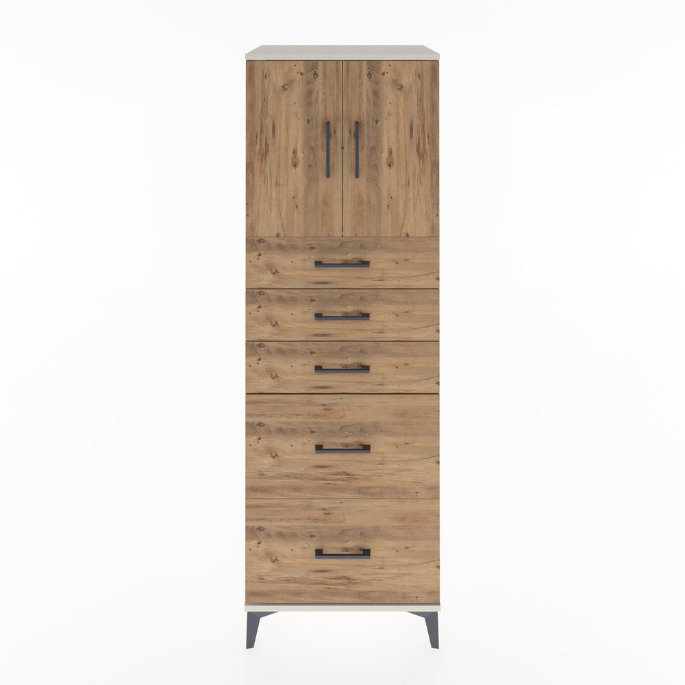 Woodntry Modular Cabinet Moonstone 60x44x170 cm with Doors and Drawers KC18-1