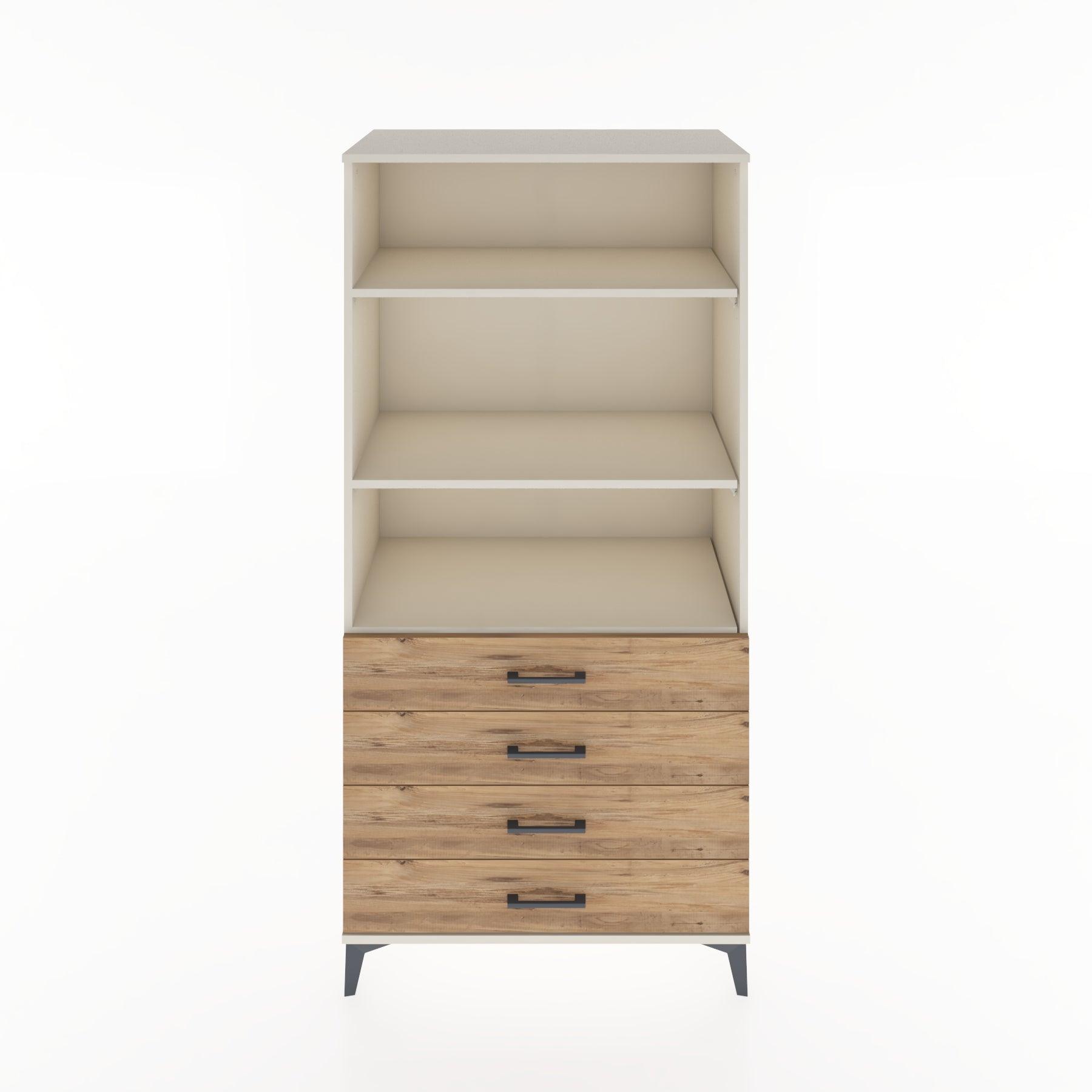 Woodntry Modular Cabinet Moonstone 88x44x170 cm with Drawers and Shelves CR36-1