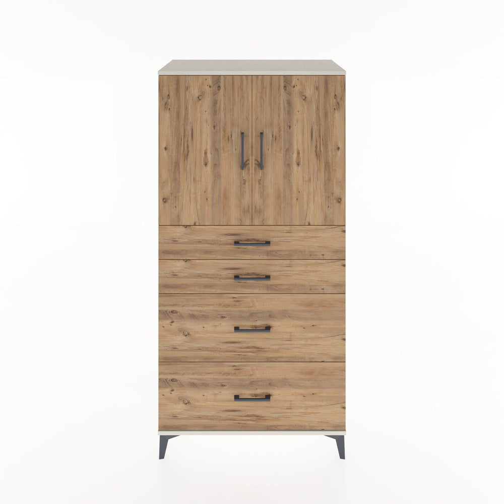 Woodntry Modüler Dolap Aytaşı 88x44x170 cm Kapaklı ve Çekmeceli KC19-1