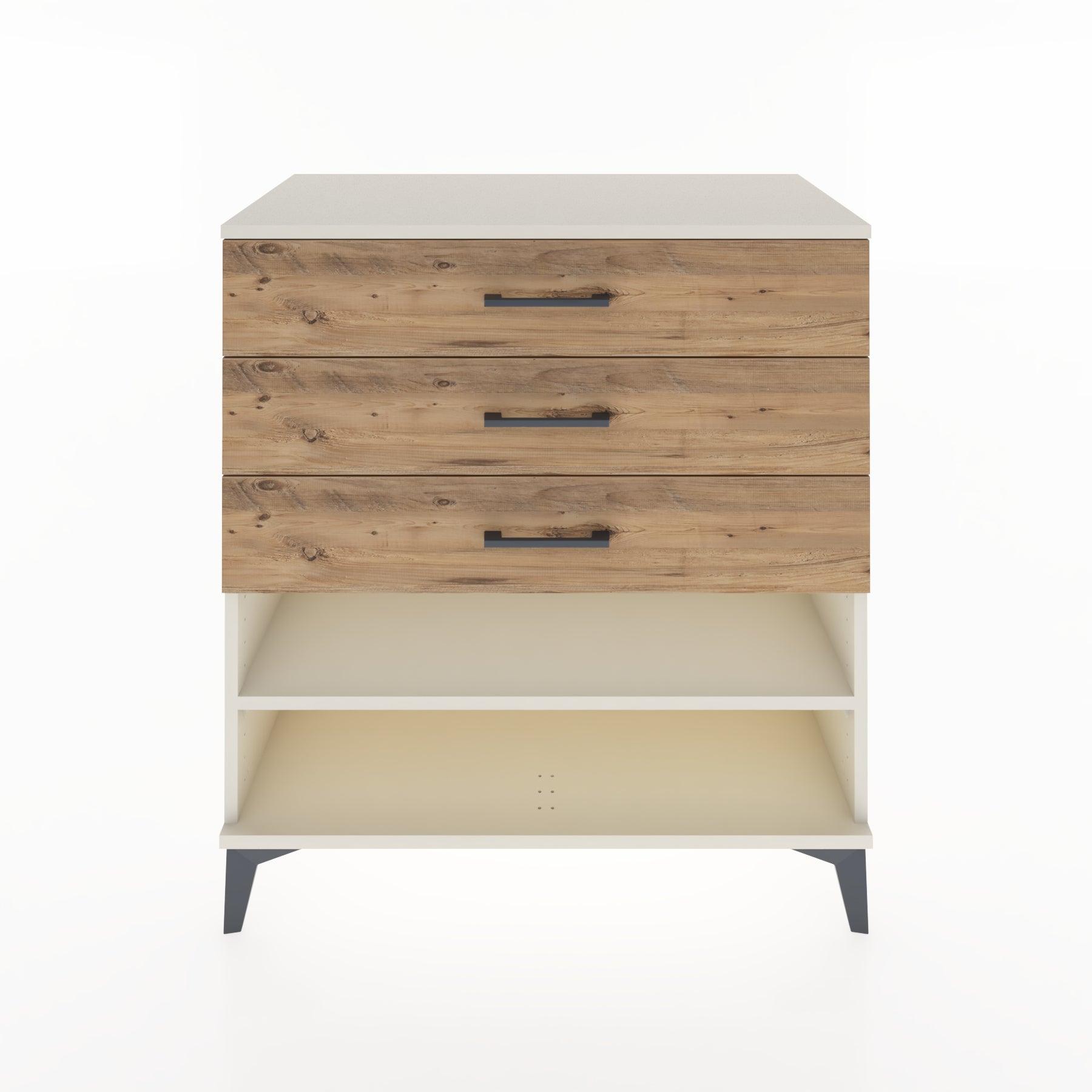 Woodntry Modüler Şifonyer Aytaşı 88x44x84 cm Çekmeceli ve Raflı CR12-1