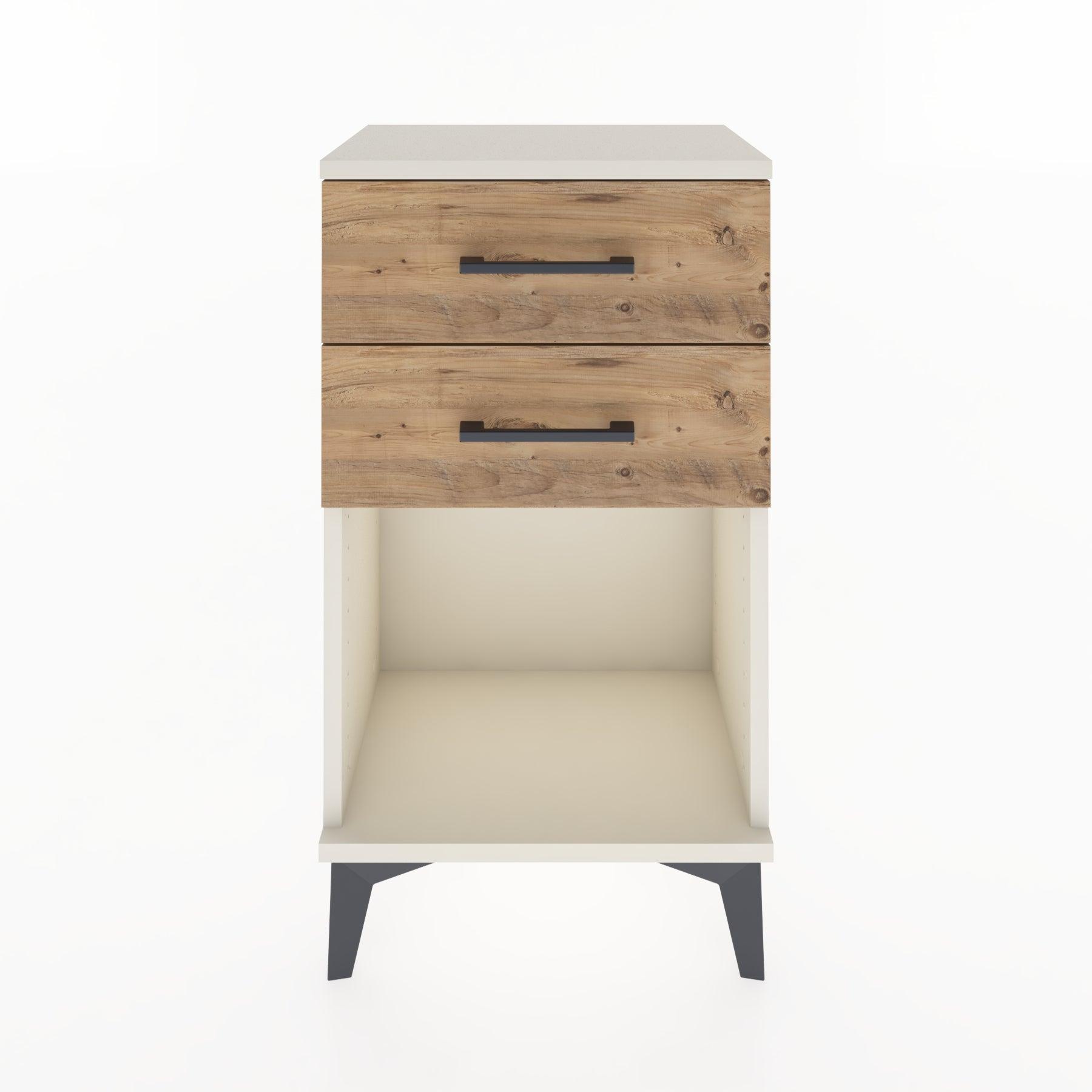 Woodntry Modüler Komodin 2 Çekmece ve Raflı V1 44x30x68 cm Aytaşı - Woodntry