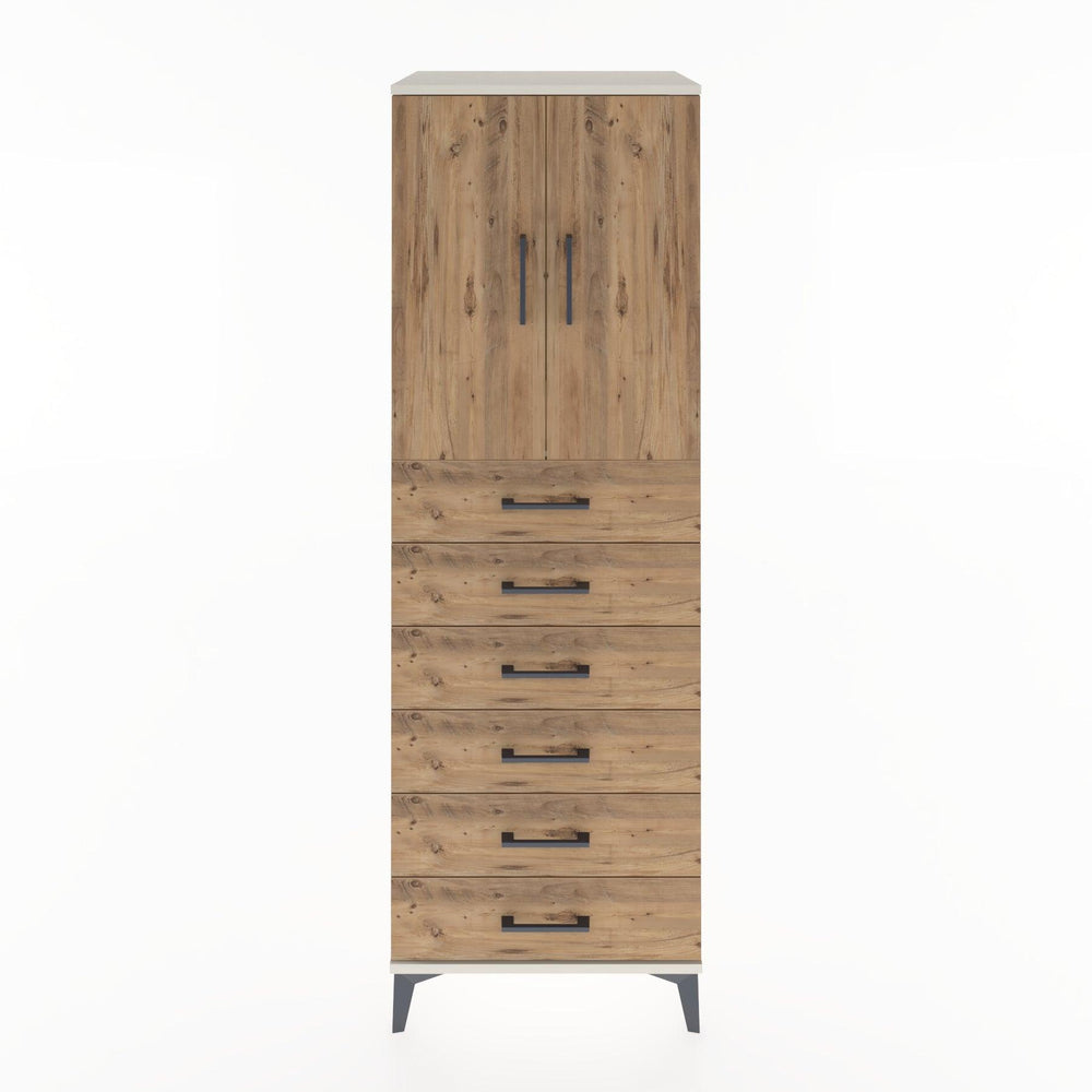 Woodntry Modular Cabinet Moonstone 60x44x170 cm with Doors and Drawers KC3-1