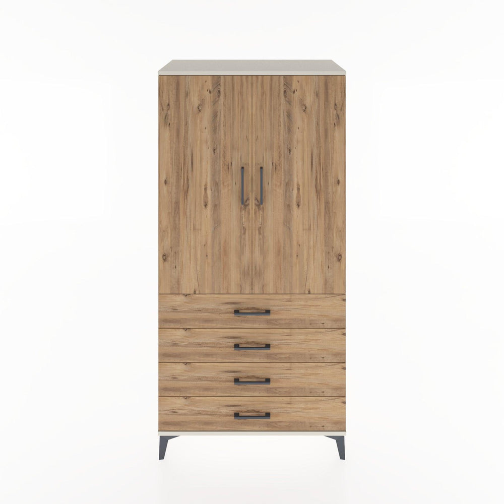 Woodntry Modular Cabinet Moonstone 88x44x170 cm with Doors and Drawers KC27-1