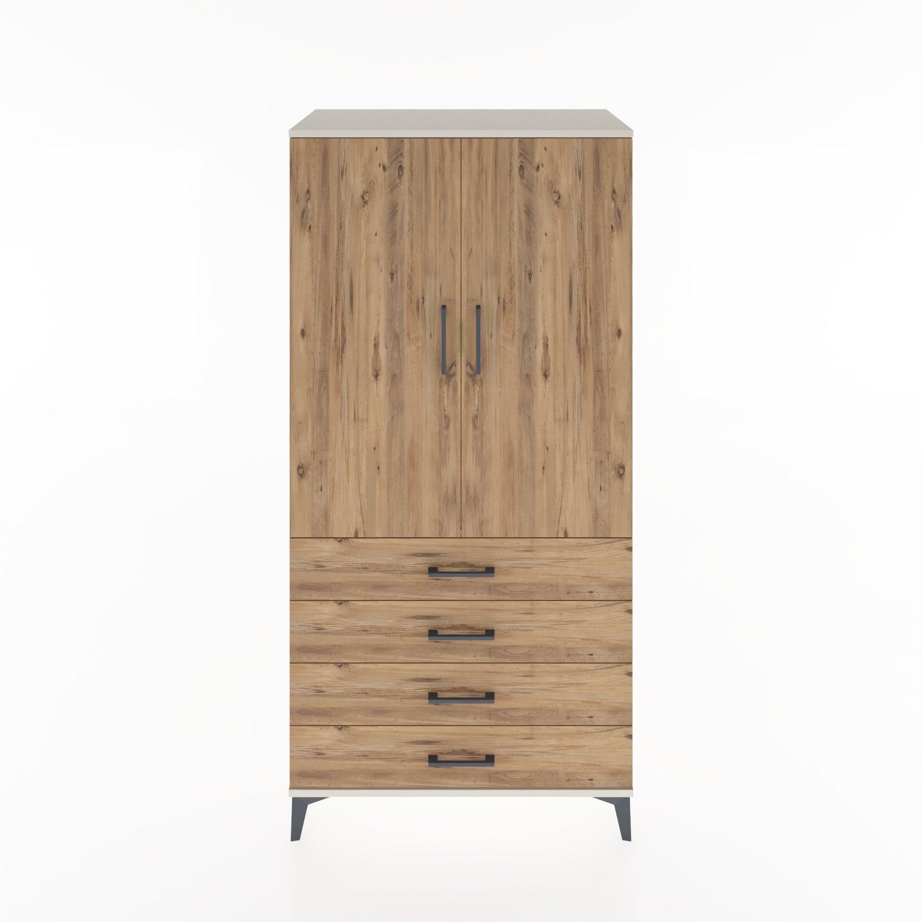 Woodntry Modular Cabinet Moonstone 88x44x170 cm with Doors and Drawers KC27-1