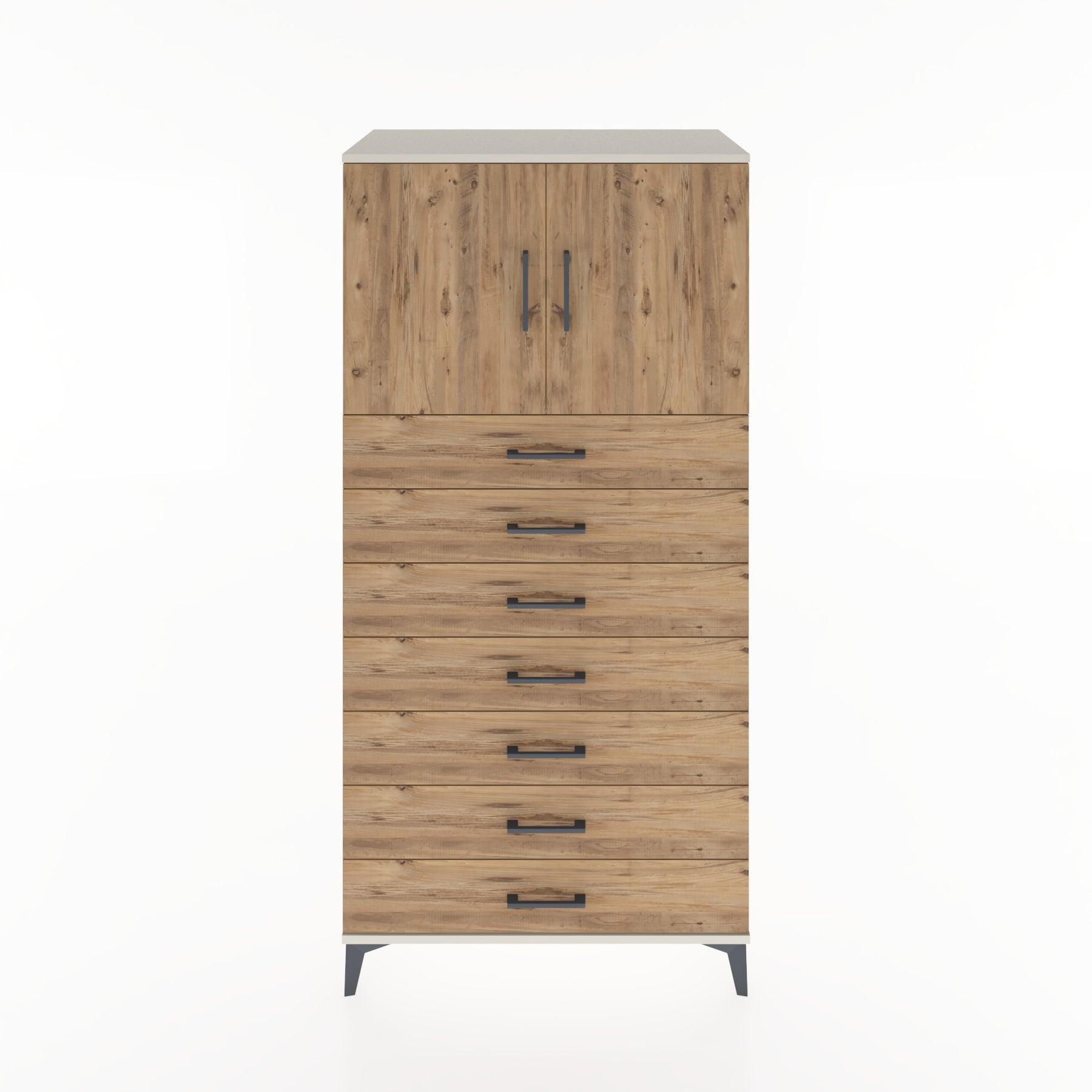 Woodntry Modular Cabinet Moonstone 88x44x170 cm with Doors and Drawers KC2-1