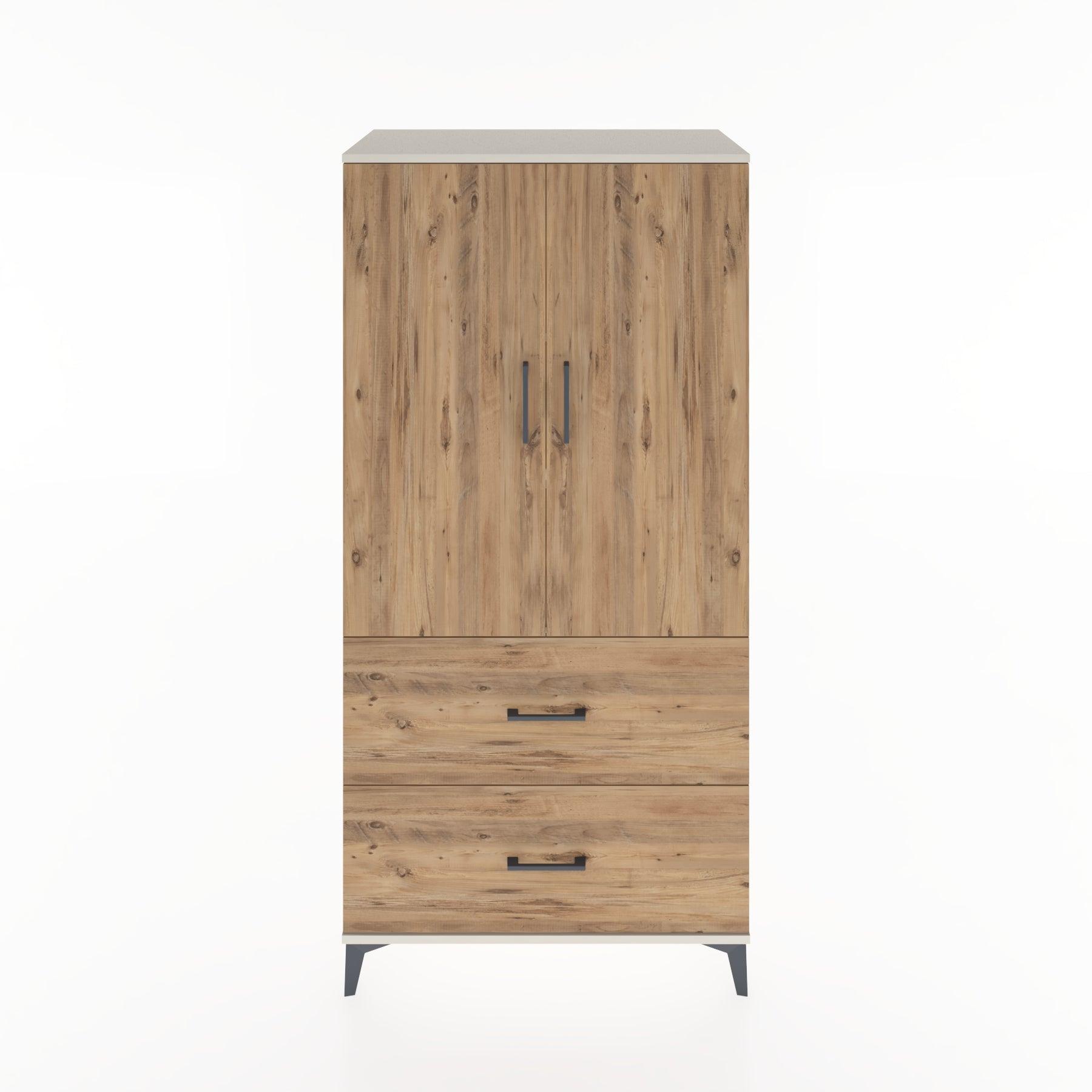 Woodntry Modular Cabinet Moonstone 88x44x170 cm with Doors and Drawers KC21-1