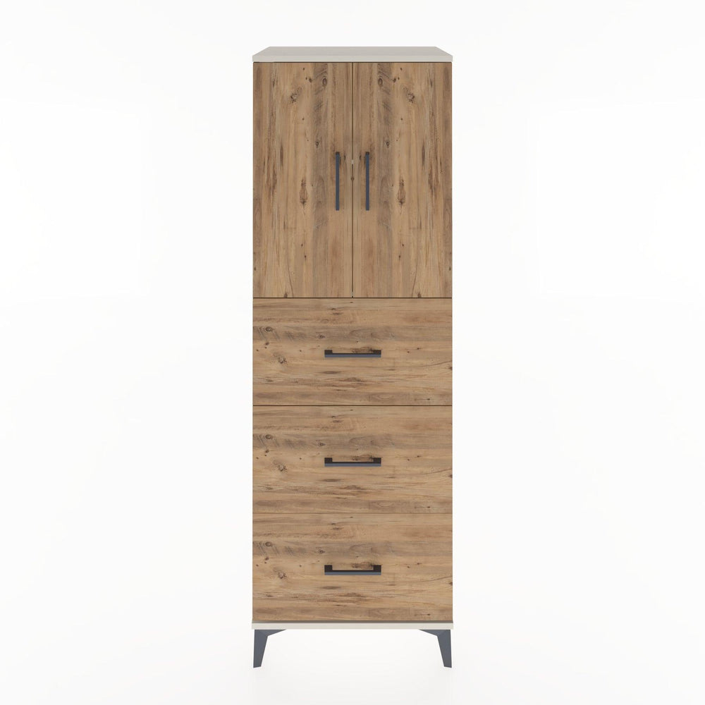 Woodntry Modular Cabinet Moonstone 60x44x170 cm with Doors and Drawers KC24-1