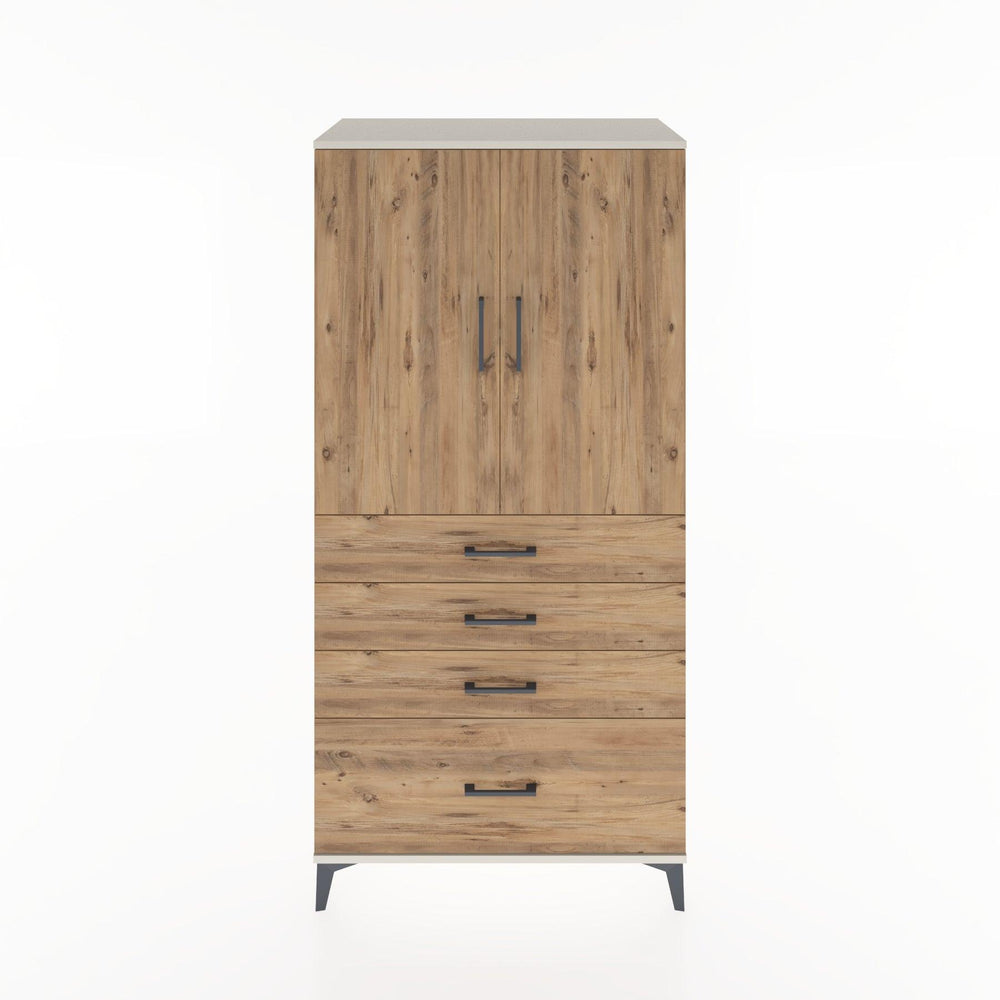 Woodntry Modüler Dolap Aytaşı 88x44x170 cm Kapaklı ve Çekmeceli KC13-1