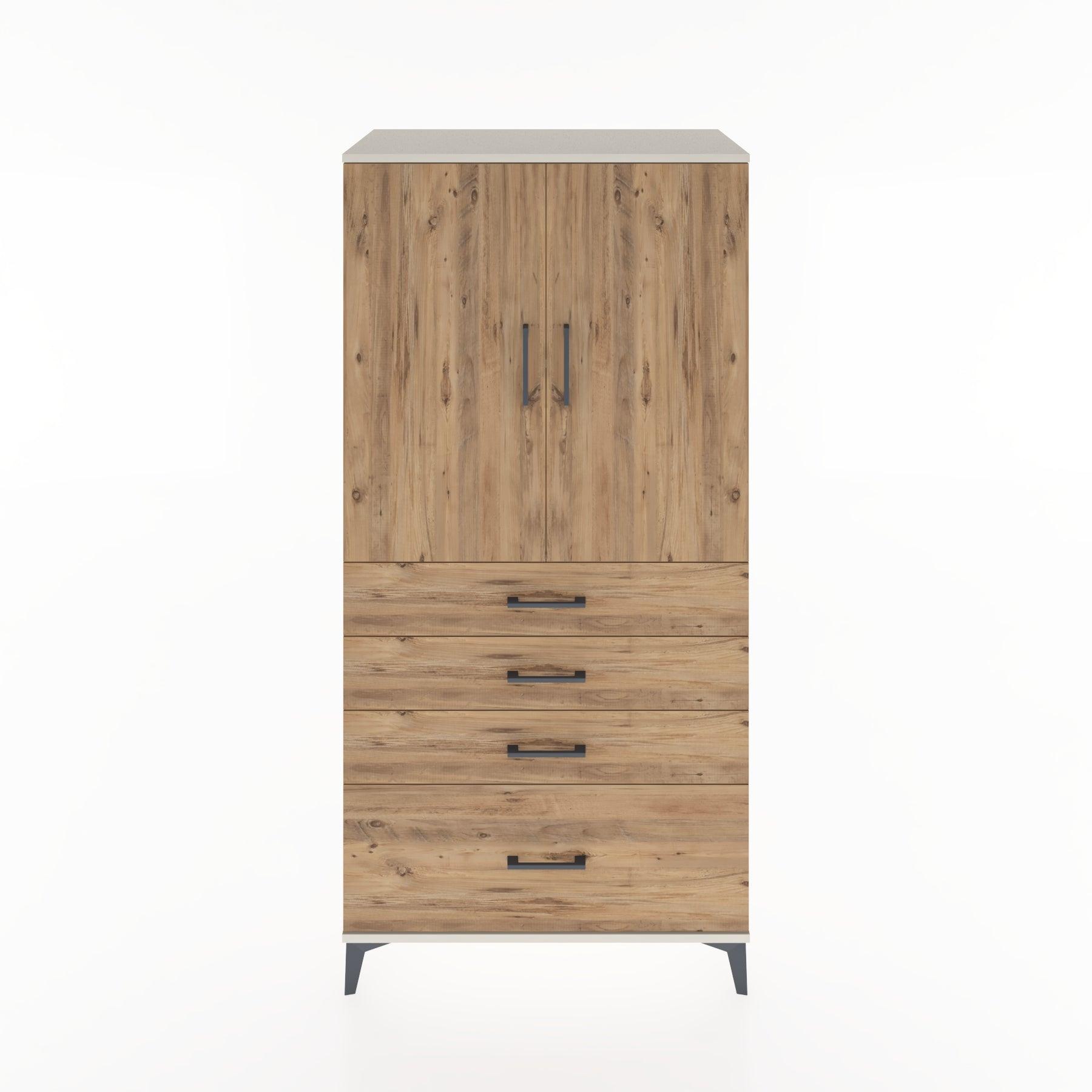 Woodntry Modular Cabinet Moonstone 88x44x170 cm with Doors and Drawers KC13-1