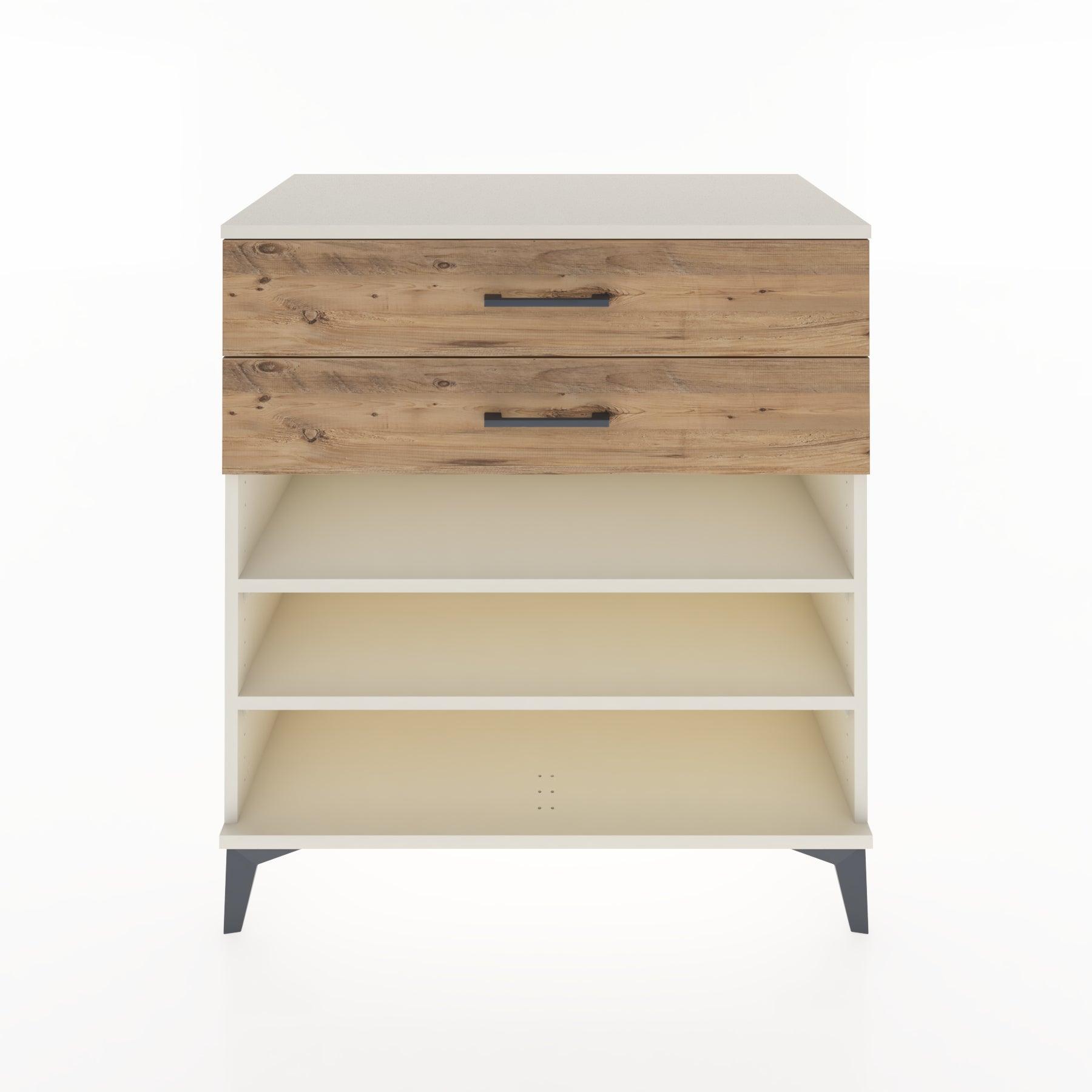 Woodntry Modüler Şifonyer Aytaşı 88x44x84 cm Çekmeceli ve Raflı CR13-1