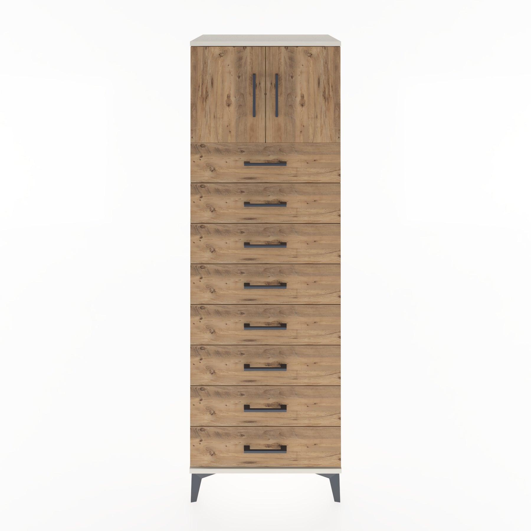 Woodntry Modular Cabinet Moonstone 60x44x170 cm with Doors and Drawers KC1-1