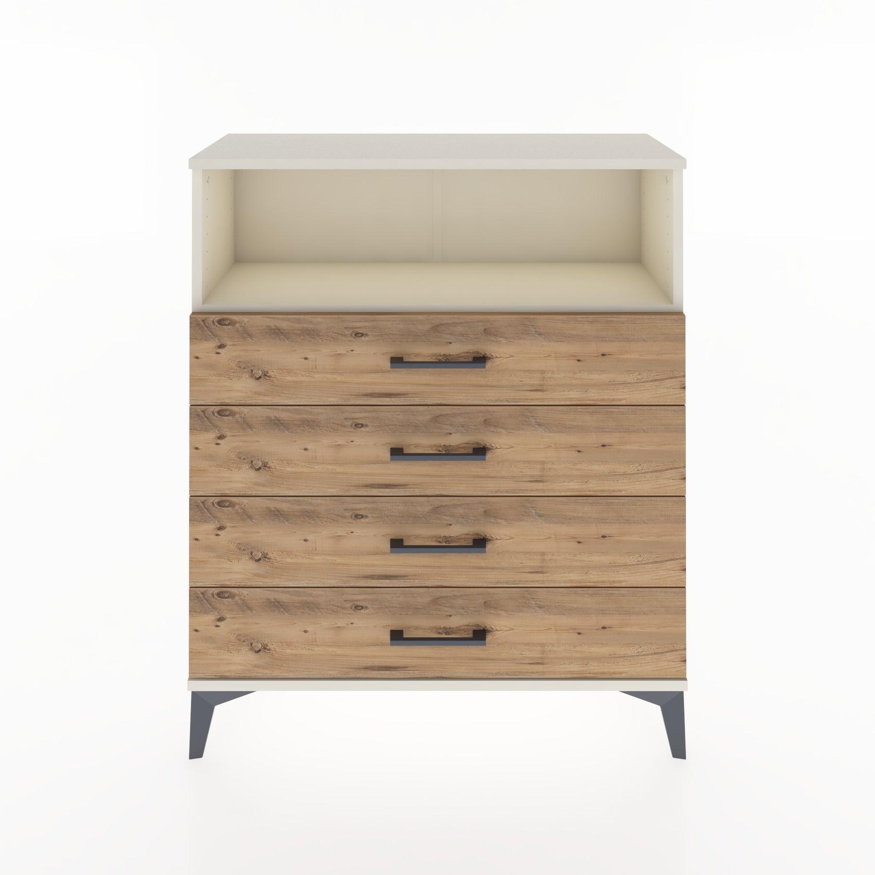 Woodntry Modüler Şifonyer Aytaşı 88x30x94 cm Çekmeceli ve Raflı CR19-1