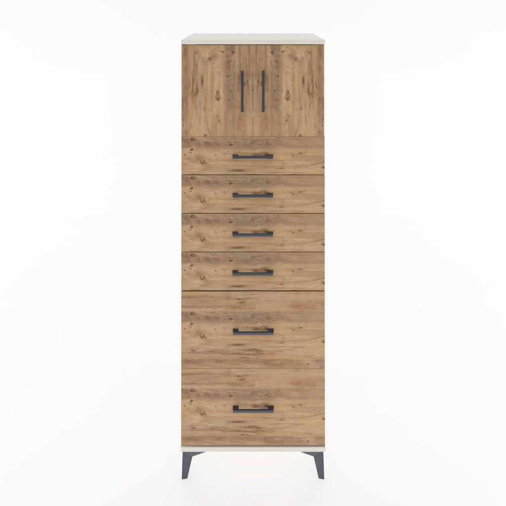 Woodntry Modular Cabinet Moonstone 60x44x170 cm with Doors and Drawers KC17-1
