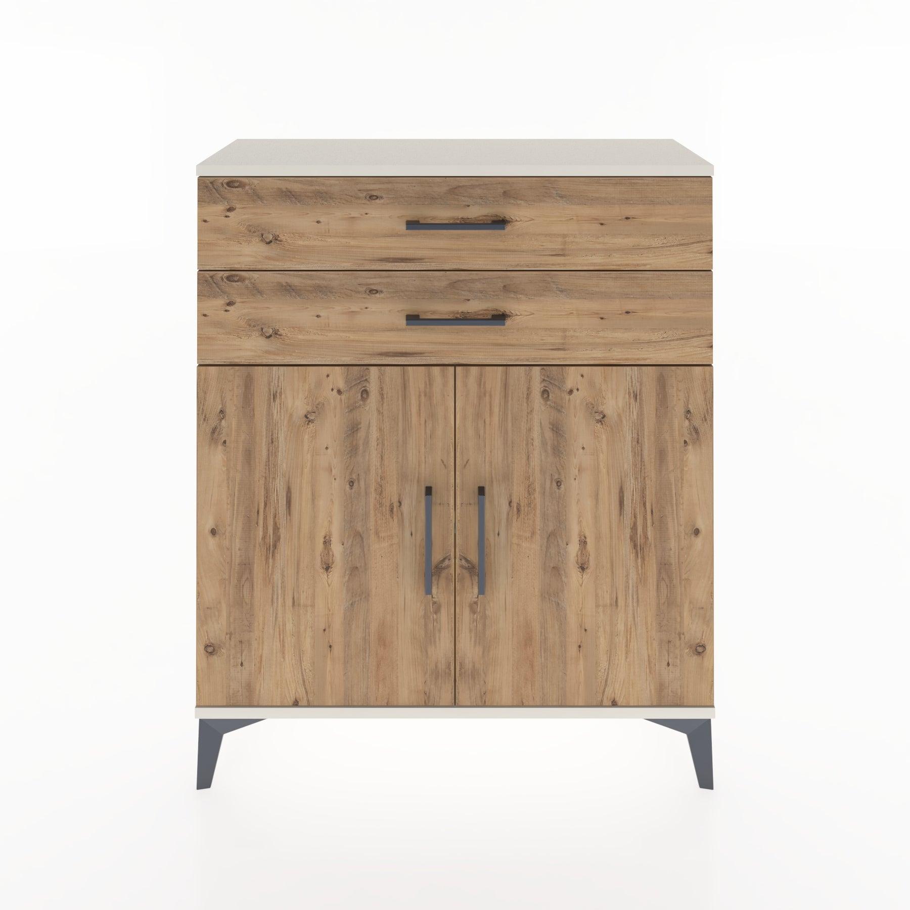 Woodntry Modüler Şifonyer Aytaşı 88x30x94 cm Kapaklı ve Çekmeceli KC3-1
