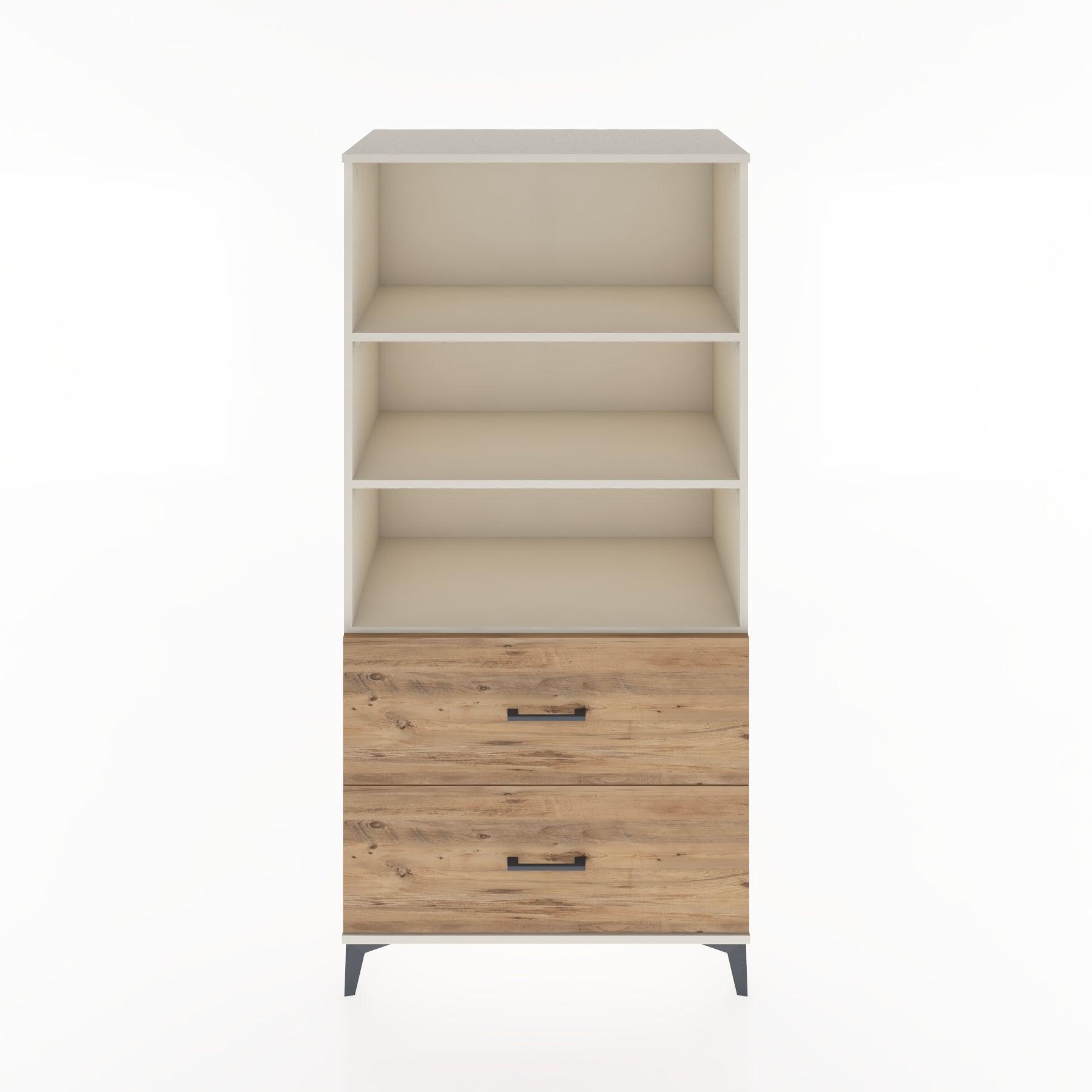Woodntry Modular Cabinet Moonstone 88x44x170 cm with Drawers and Shelves CR49-1