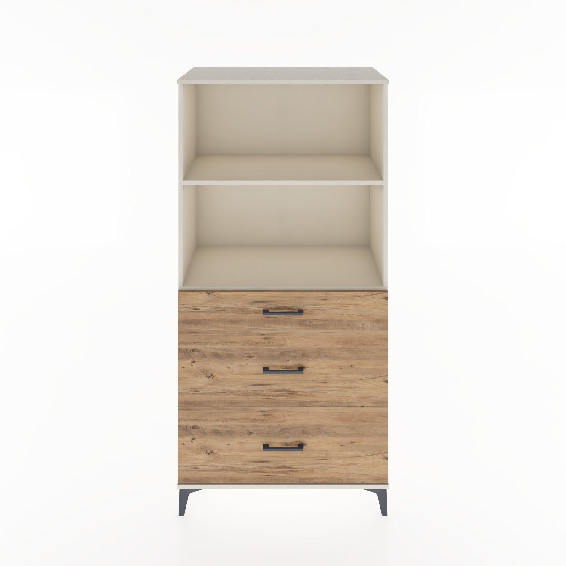 Woodntry Modular Cabinet Moonstone 88x44x170 cm with Drawers and Shelves CR48-1