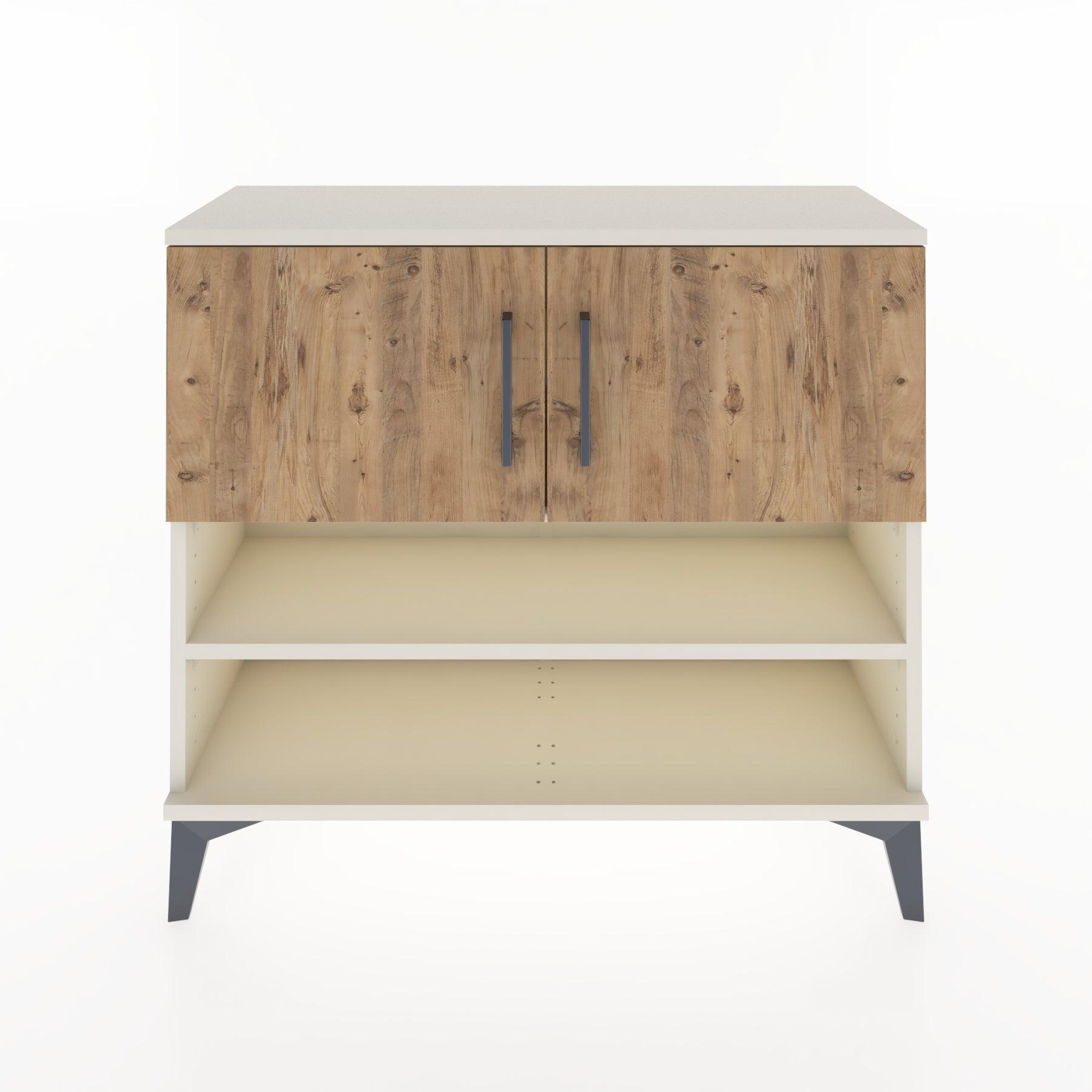Woodntry Modüler Şifonyer İki Kapak ve Raflı V2 88x30x68 cm Aytaşı - Woodntry