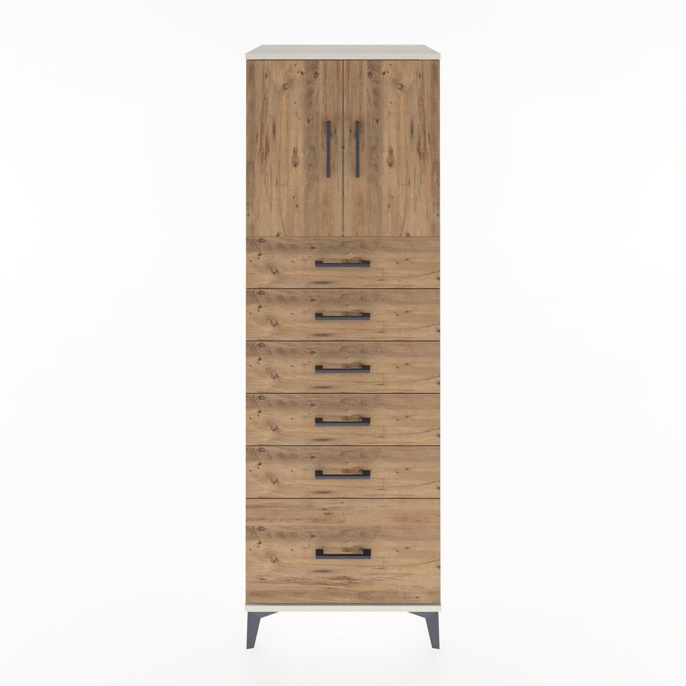 Woodntry Modular Cabinet Moonstone 60x44x170 cm with Doors and Drawers KC11-1