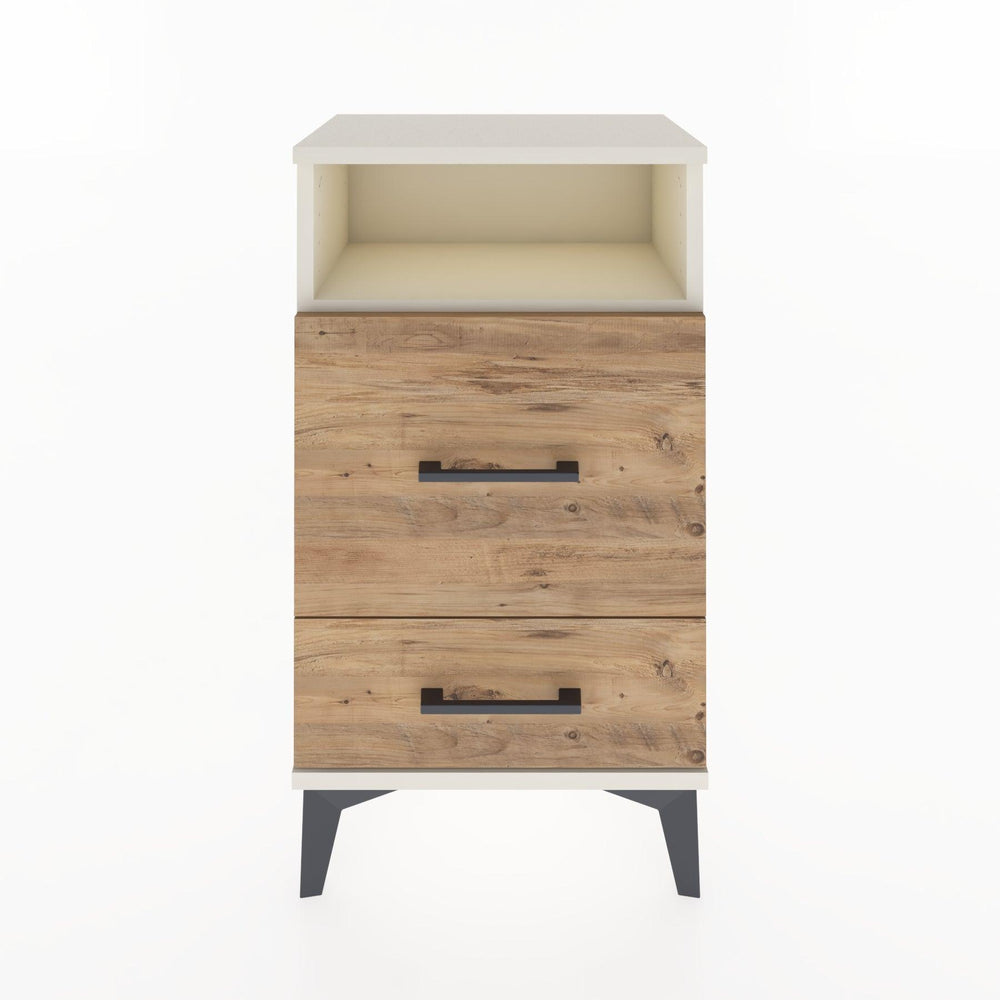 Woodntry Modüler Komodin 2 Çekmece ve Raflı V4 44x30x68 cm Aytaşı - Woodntry