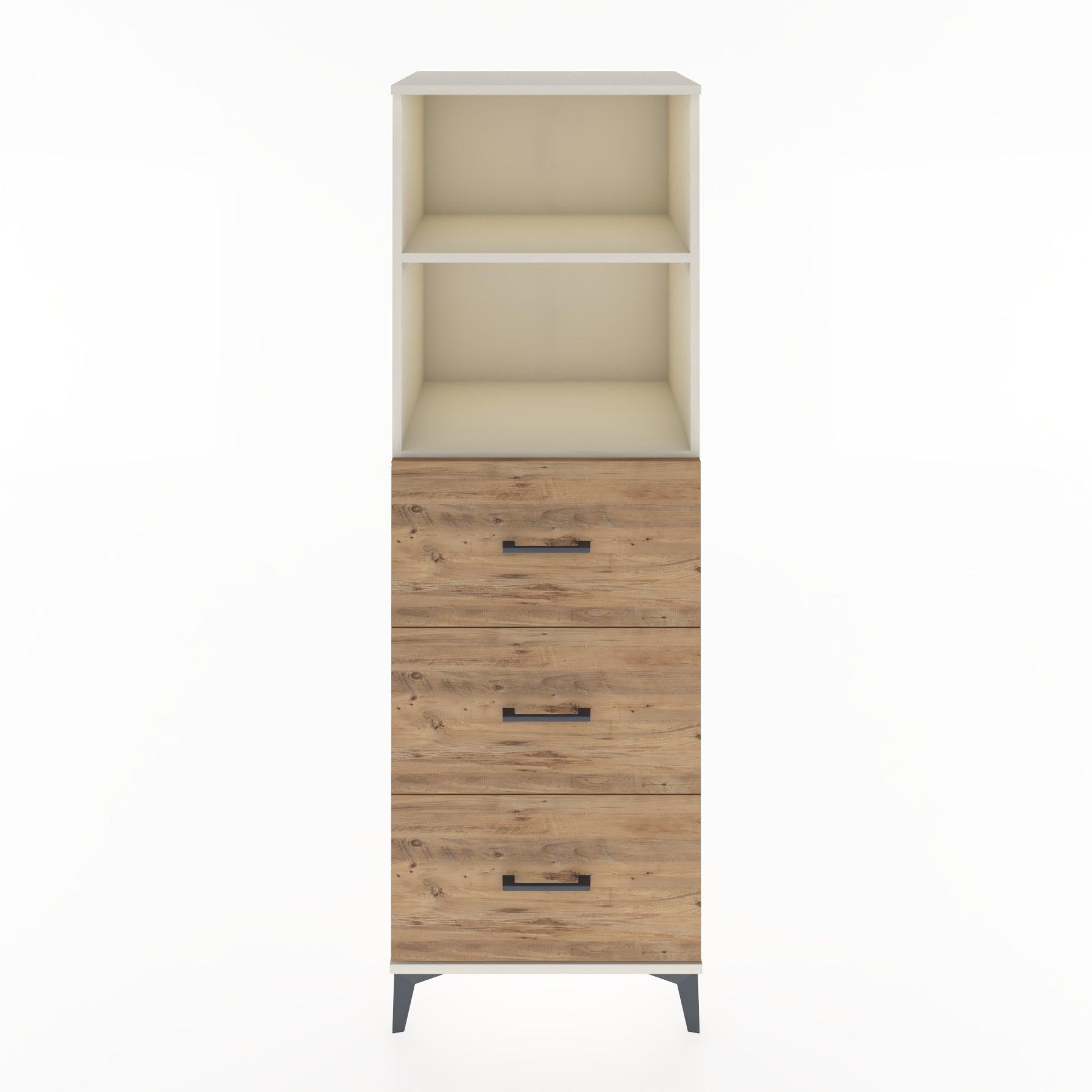 Woodntry Modüler Dolap Aytaşı 60x44x170 cm Çekmeceli ve Raflı CR51-1