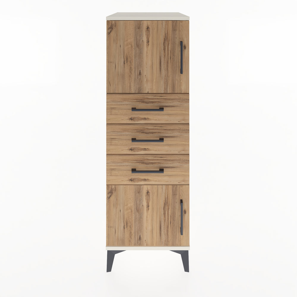 Woodntry Modular Cabinet Moonstone 44x59x122 cm with Doors and Drawers KC51-1