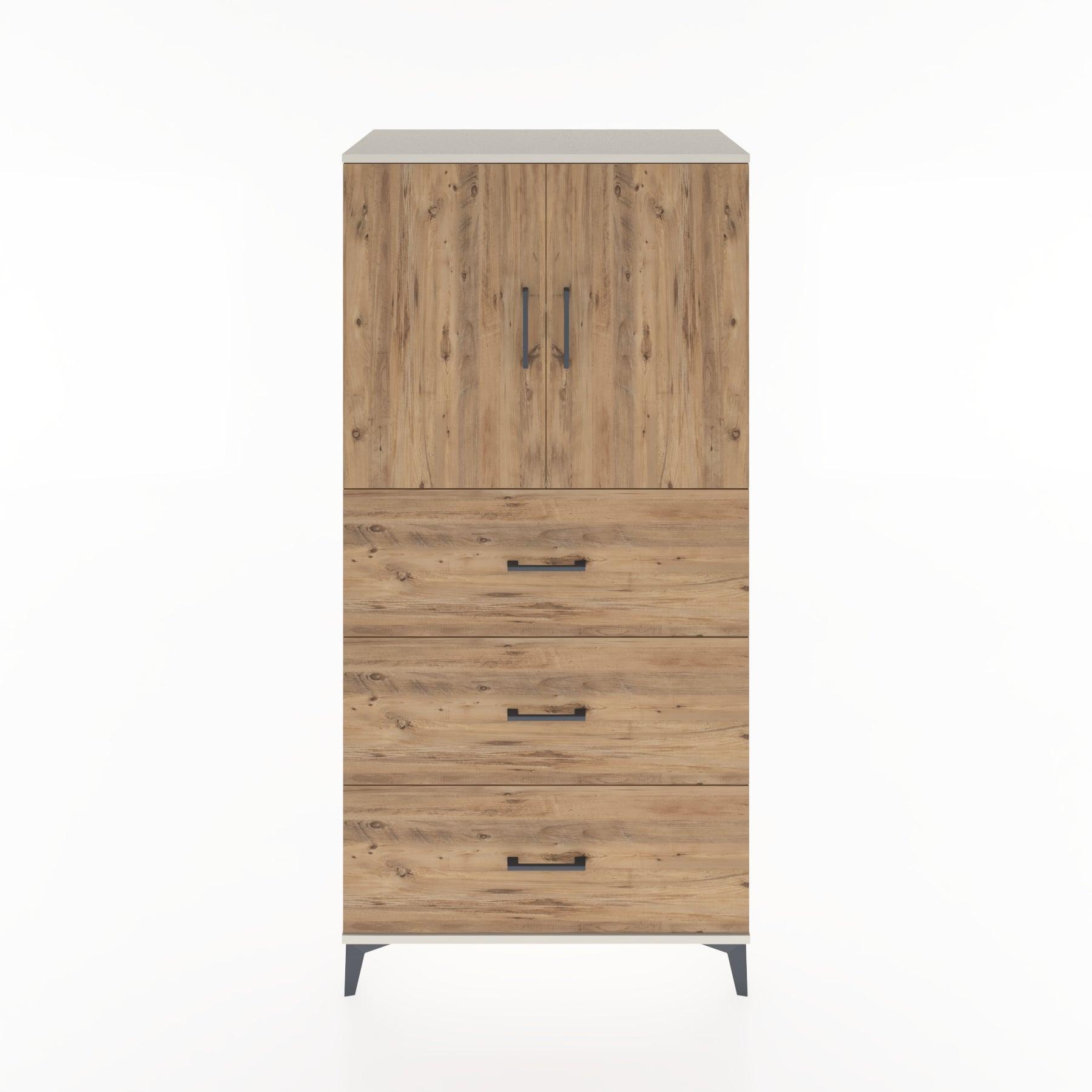 Woodntry Modular Cabinet Moonstone 88x44x170 cm with Doors and Drawers KC24-1