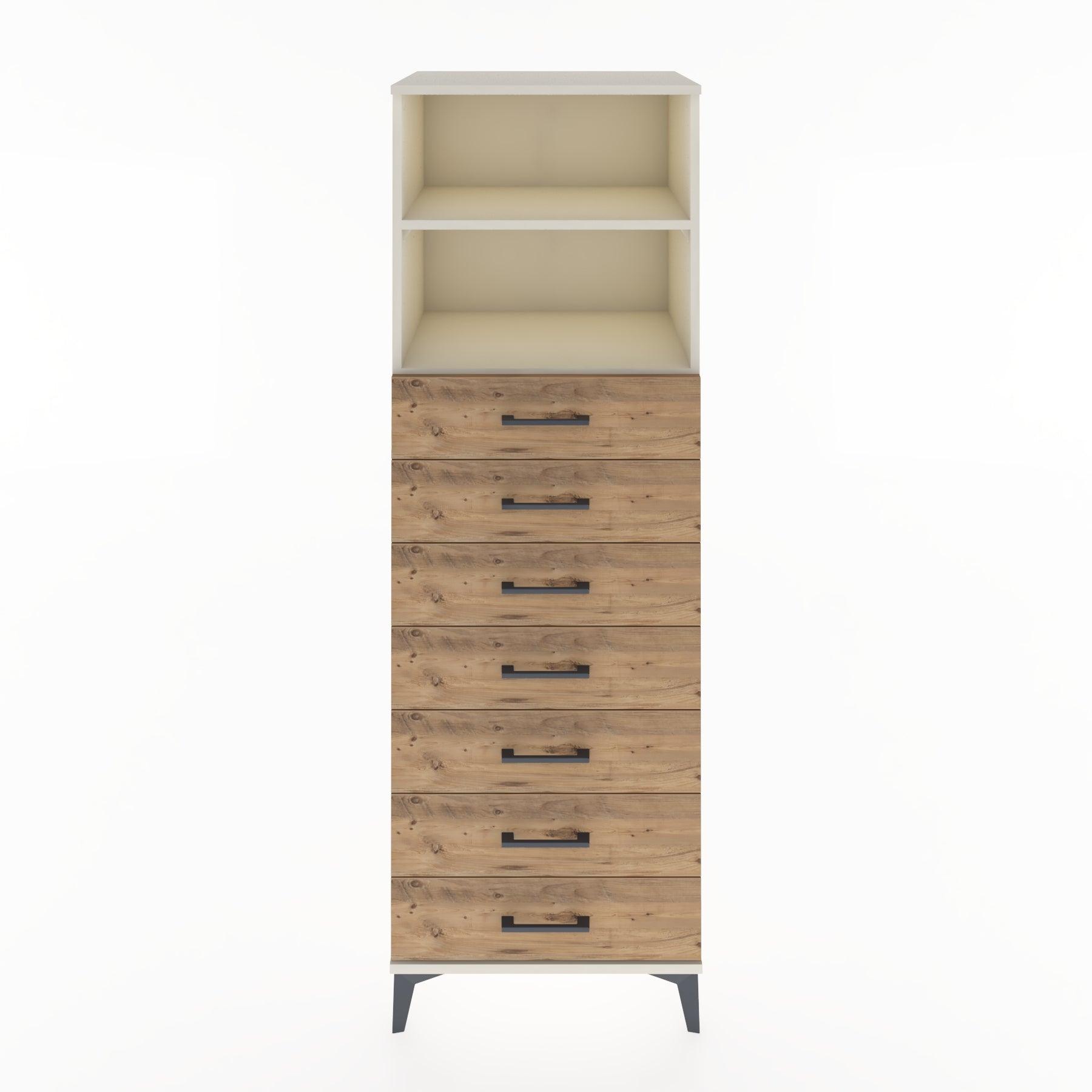 Woodntry Modular Cabinet Moonstone 60x44x170 cm with Drawers and Shelves CR33-1
