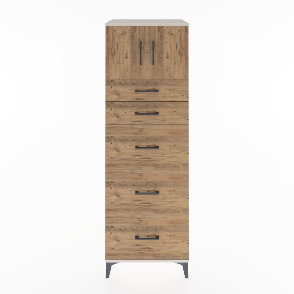 Woodntry Modular Cabinet Moonstone 60x44x170 cm with Doors and Drawers KC22-1