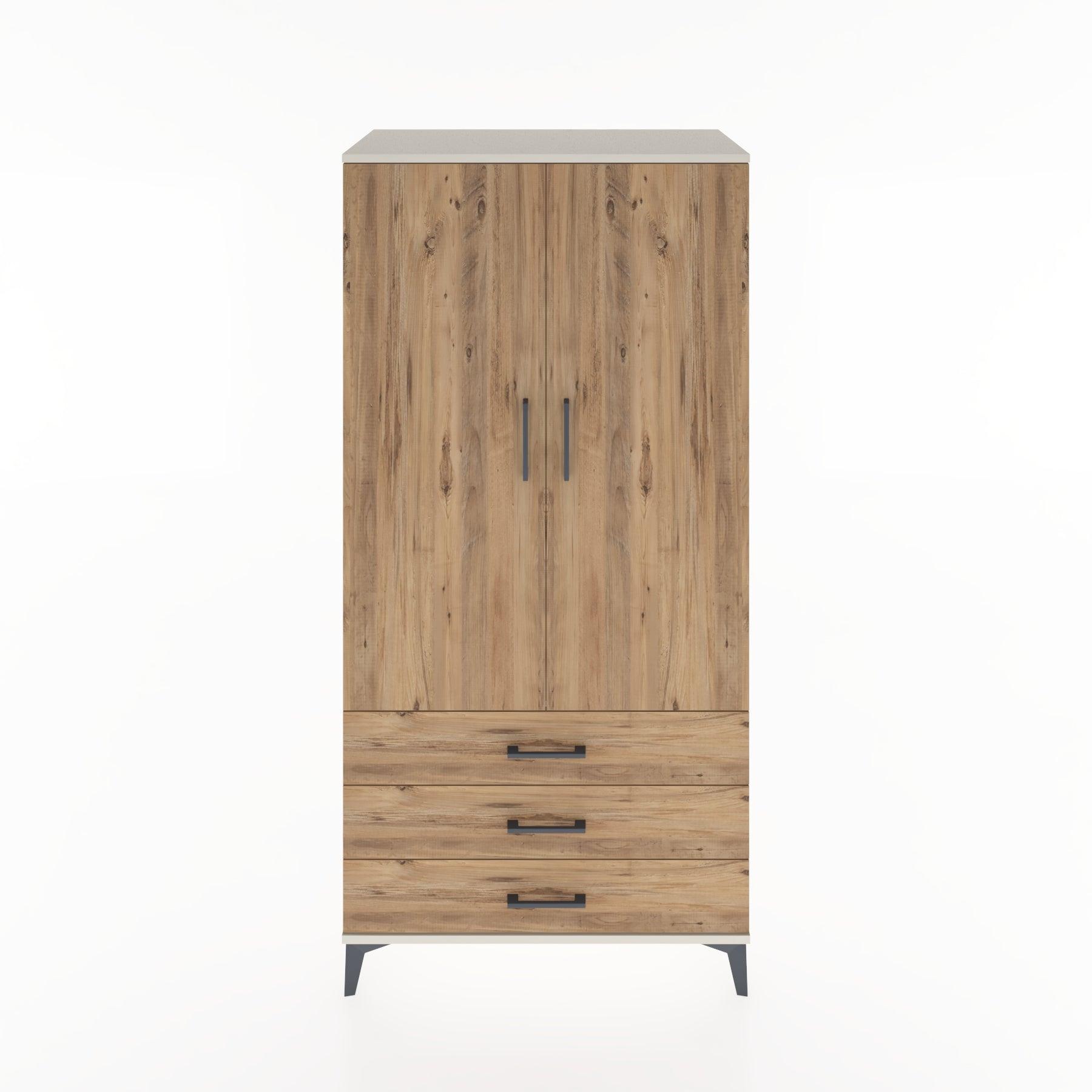 Woodntry Modular Cabinet Moonstone 88x44x170 cm with Doors and Drawers KC28-1