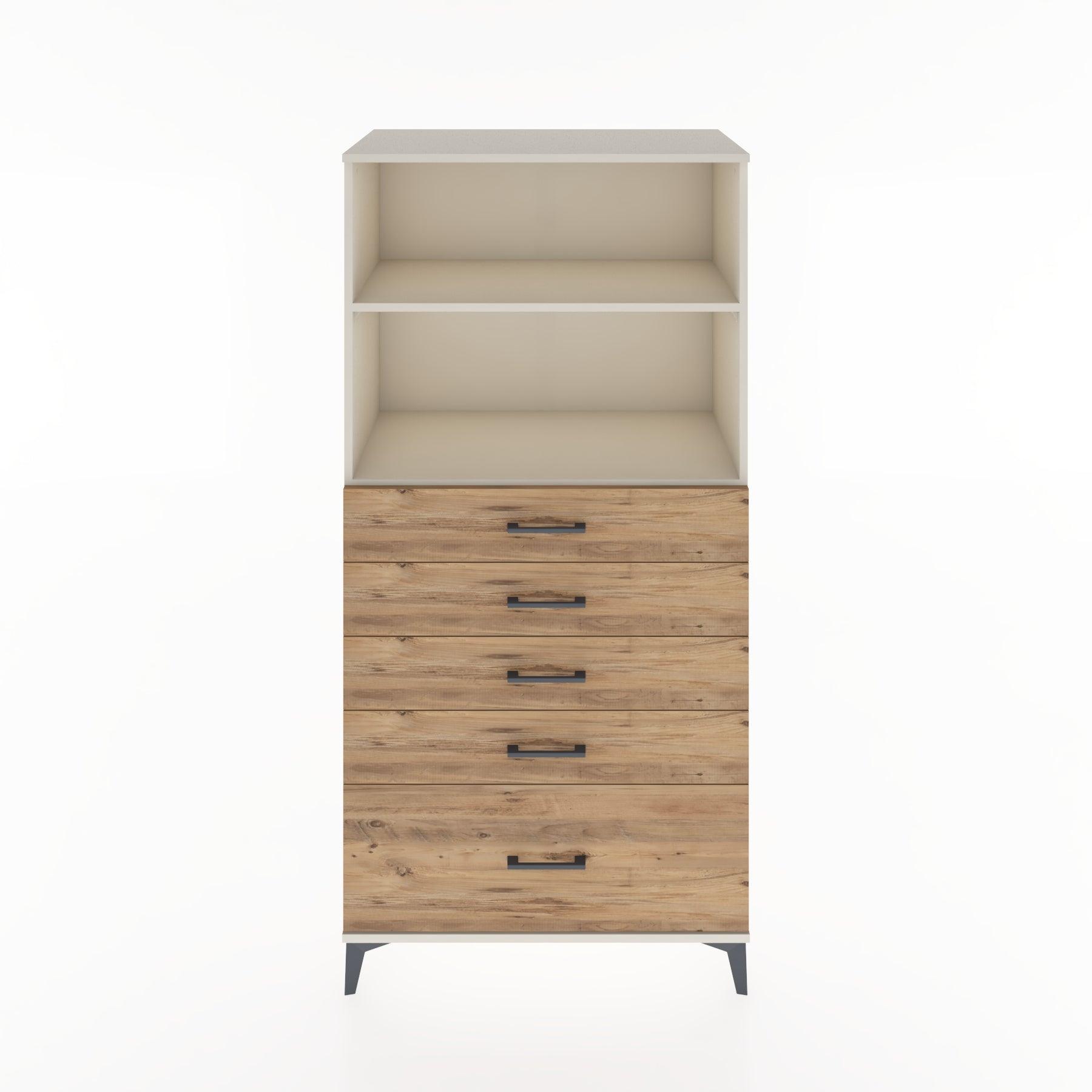 Woodntry Modular Cabinet Moonstone 88x44x170 cm with Drawers and Shelves CR40-1