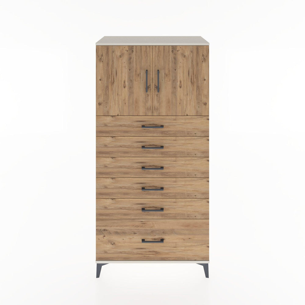 Woodntry Modular Cabinet Moonstone 88x44x170 cm with Doors and Drawers KC11-1