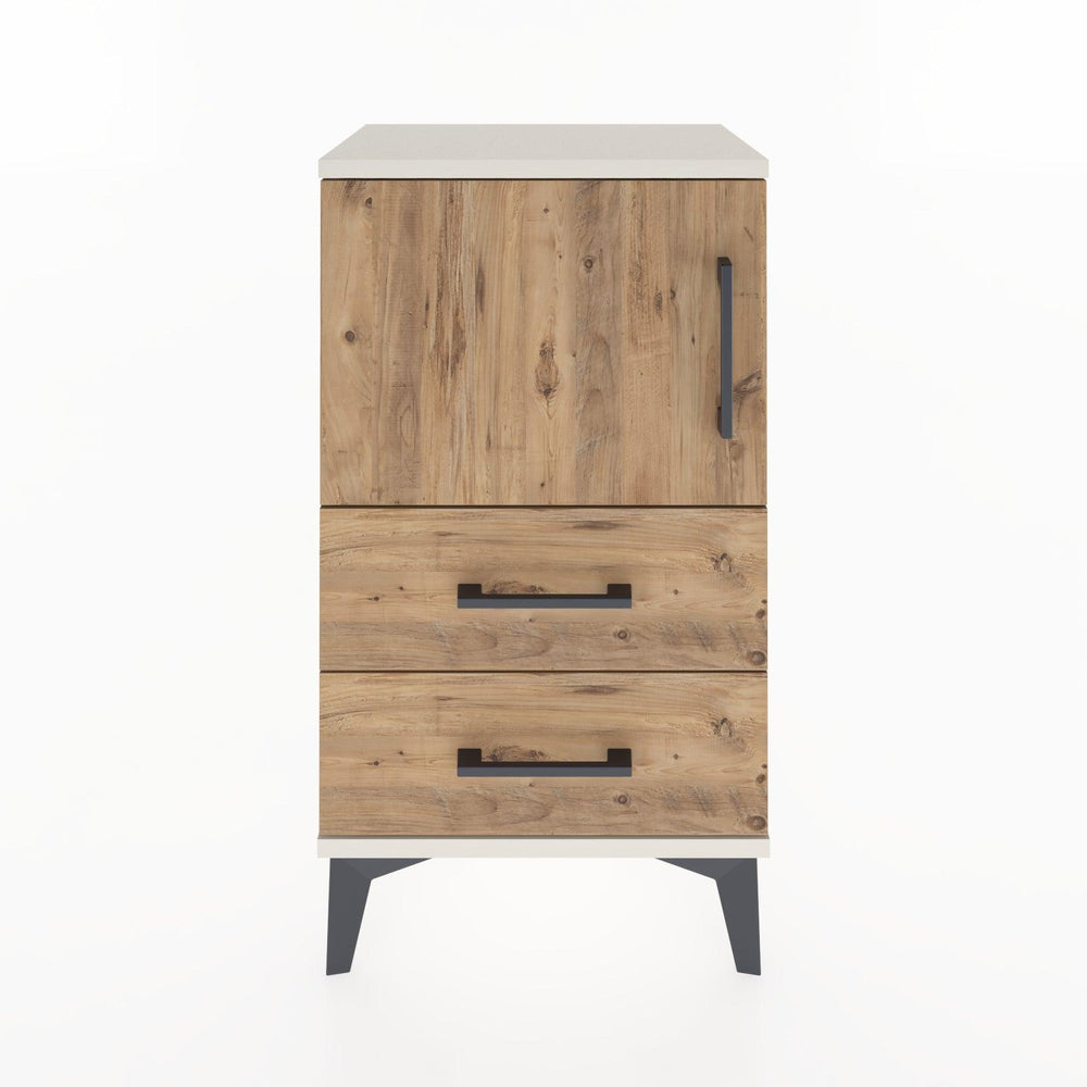 Woodntry Modüler Komodin Kapaklı 2 Çekmeceli 44x30x68 cm Aytaşı - Woodntry