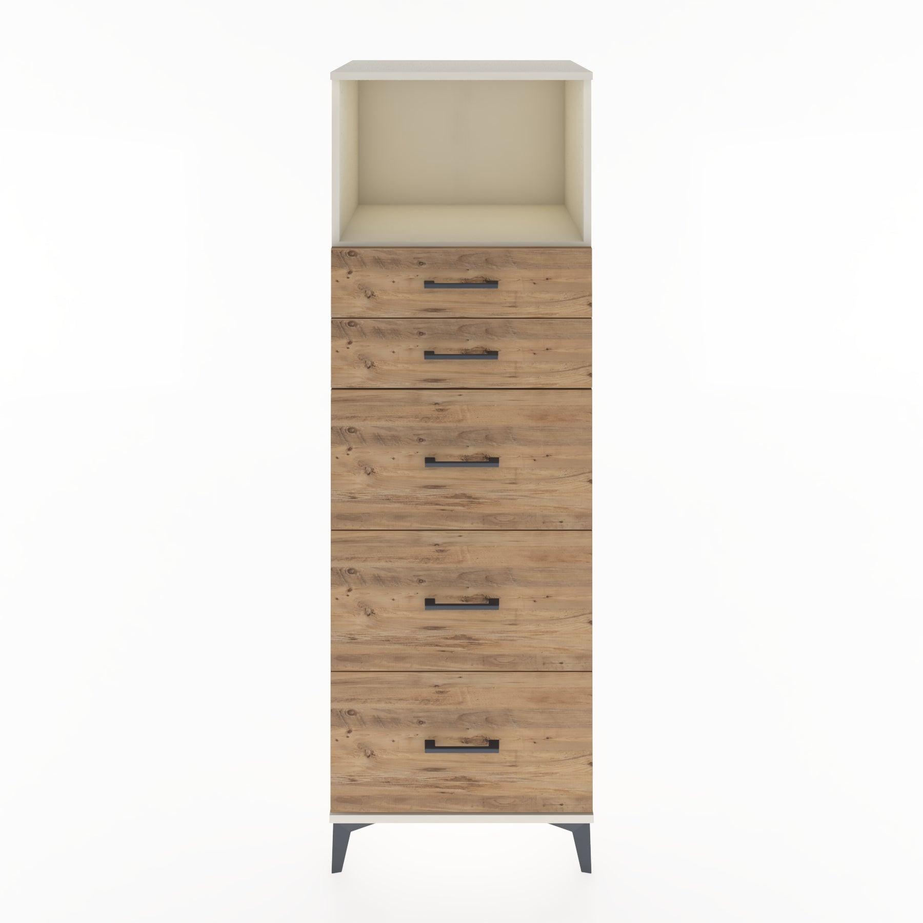 Woodntry Modüler Dolap Aytaşı 60x44x170 cm Çekmeceli ve Raflı CR49-1