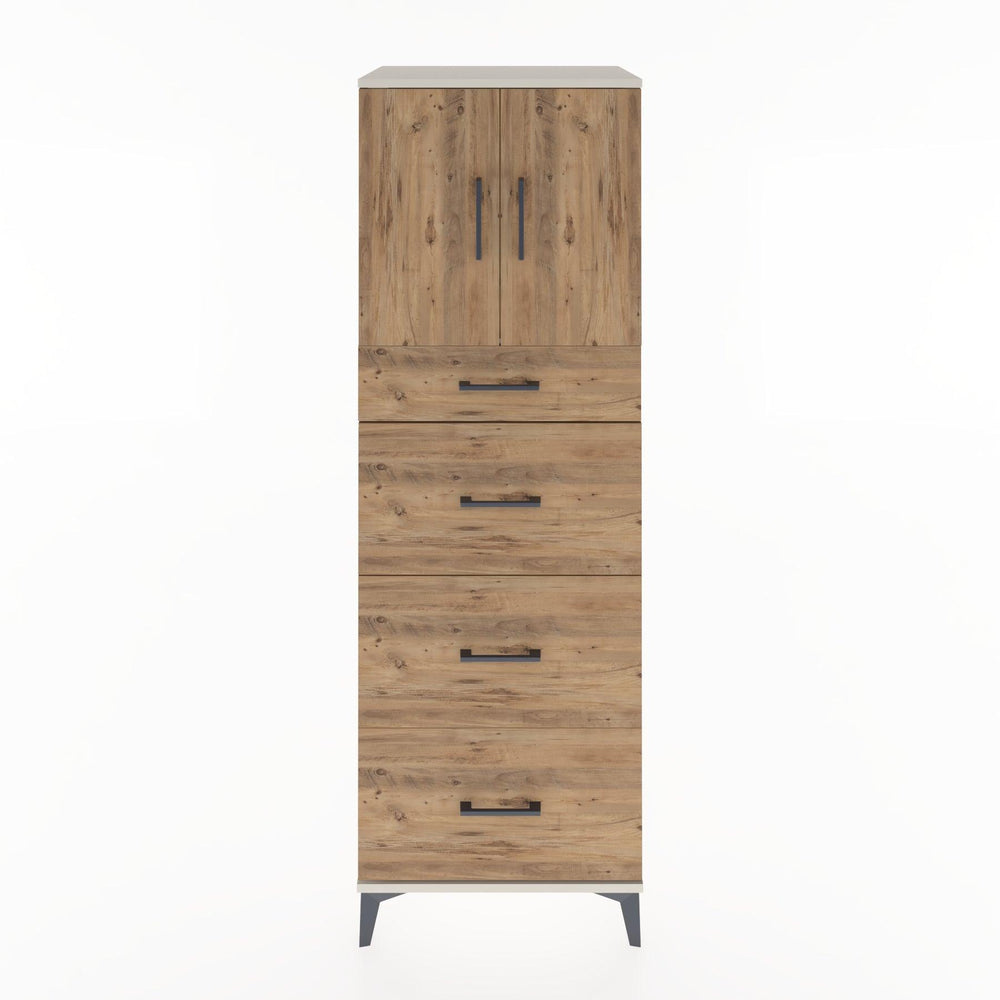 Woodntry Modular Cabinet Moonstone 60x44x170 cm with Doors and Drawers KC23-1