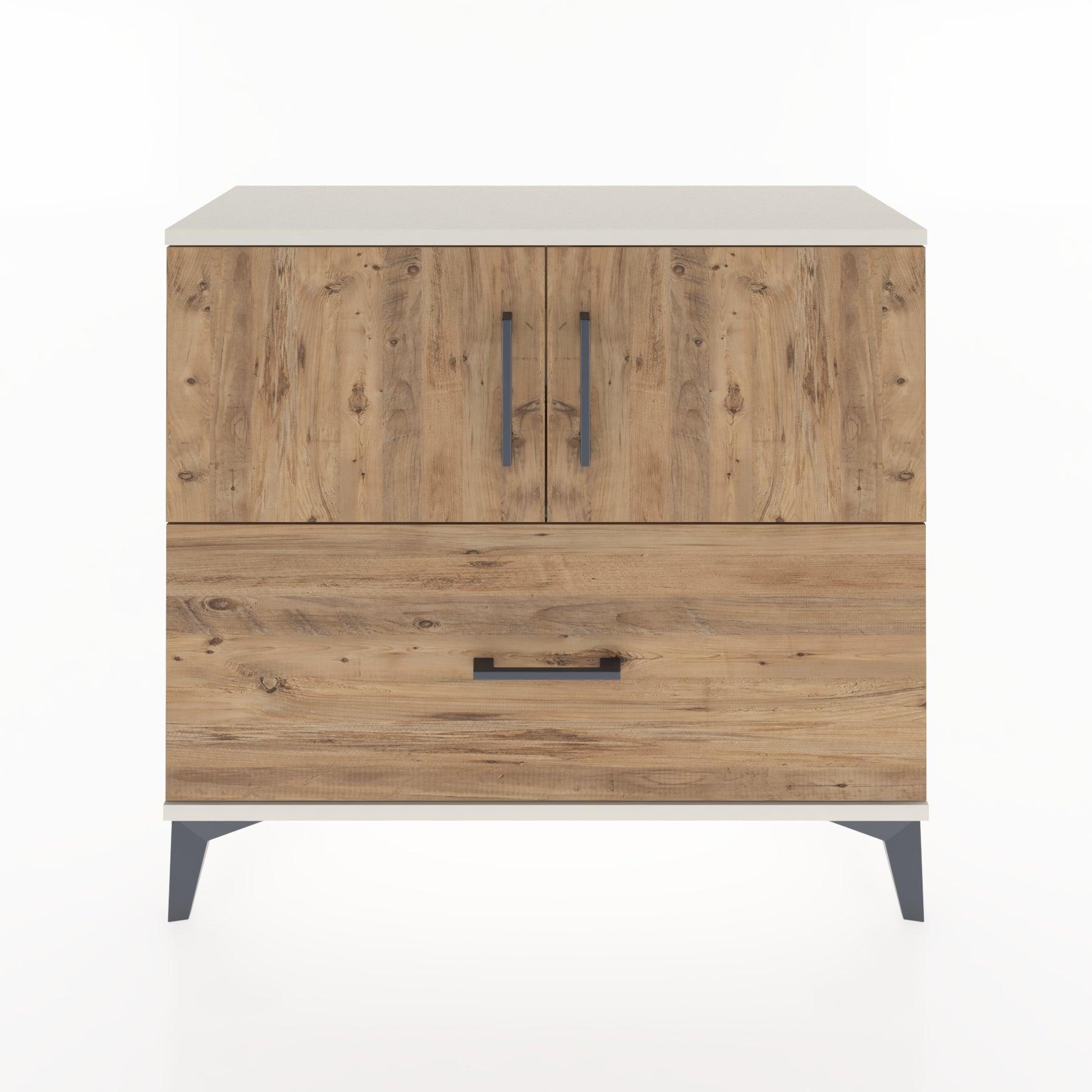 Woodntry Modüler Şifonyer Kapak ve Çekmeceli V2 88x30x68 cm Aytaşı - Woodntry