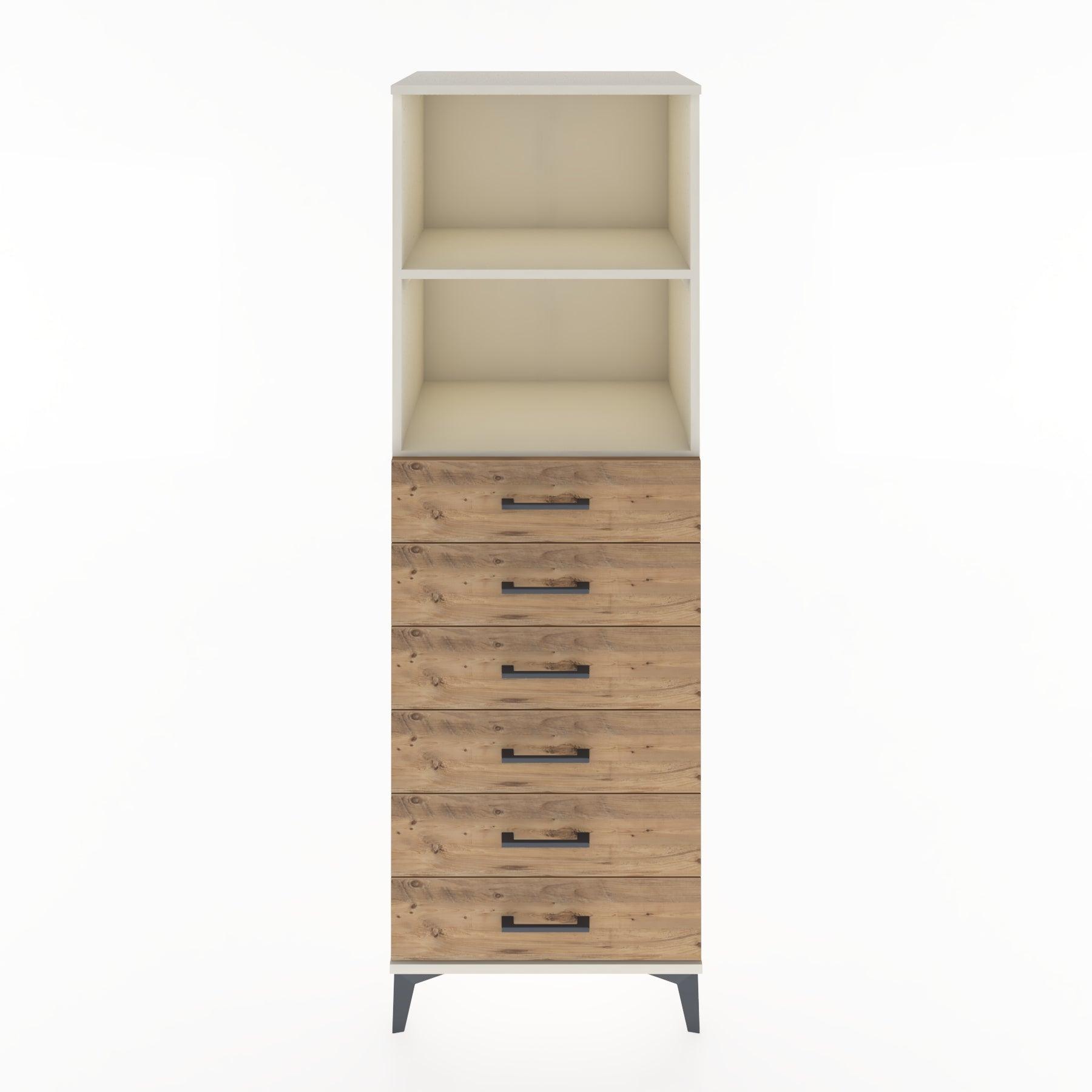 Woodntry Modular Cabinet Moonstone 60x44x170 cm with Drawers and Shelves CR34-1