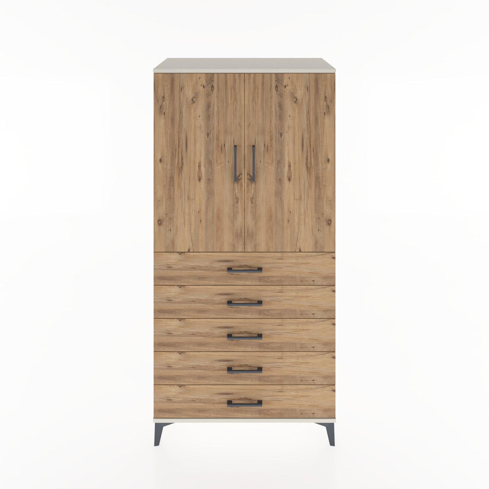 Woodntry Modular Cabinet Moonstone 88x44x170 cm with Doors and Drawers KC26-1