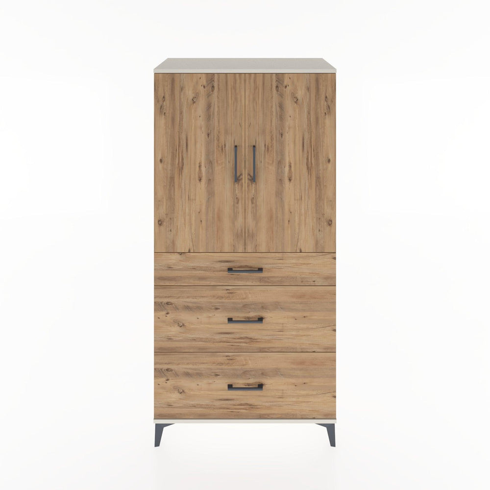 Woodntry Modüler Dolap Aytaşı 88x44x170 cm Kapaklı ve Çekmeceli KC20-1